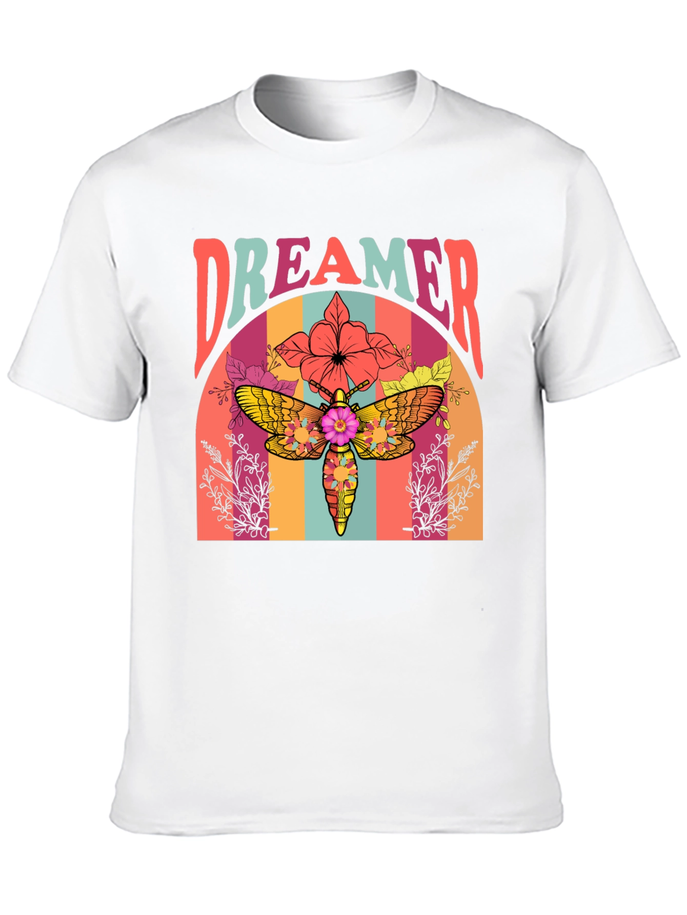 Dreamer Moth Graphic T-Shirt - Retro Style
