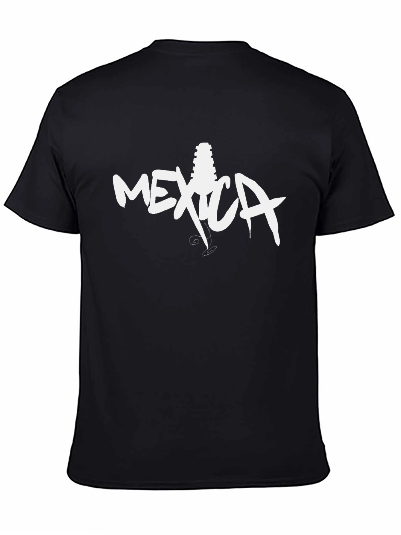 Mexico Guitar Graphic Black T-Shirt