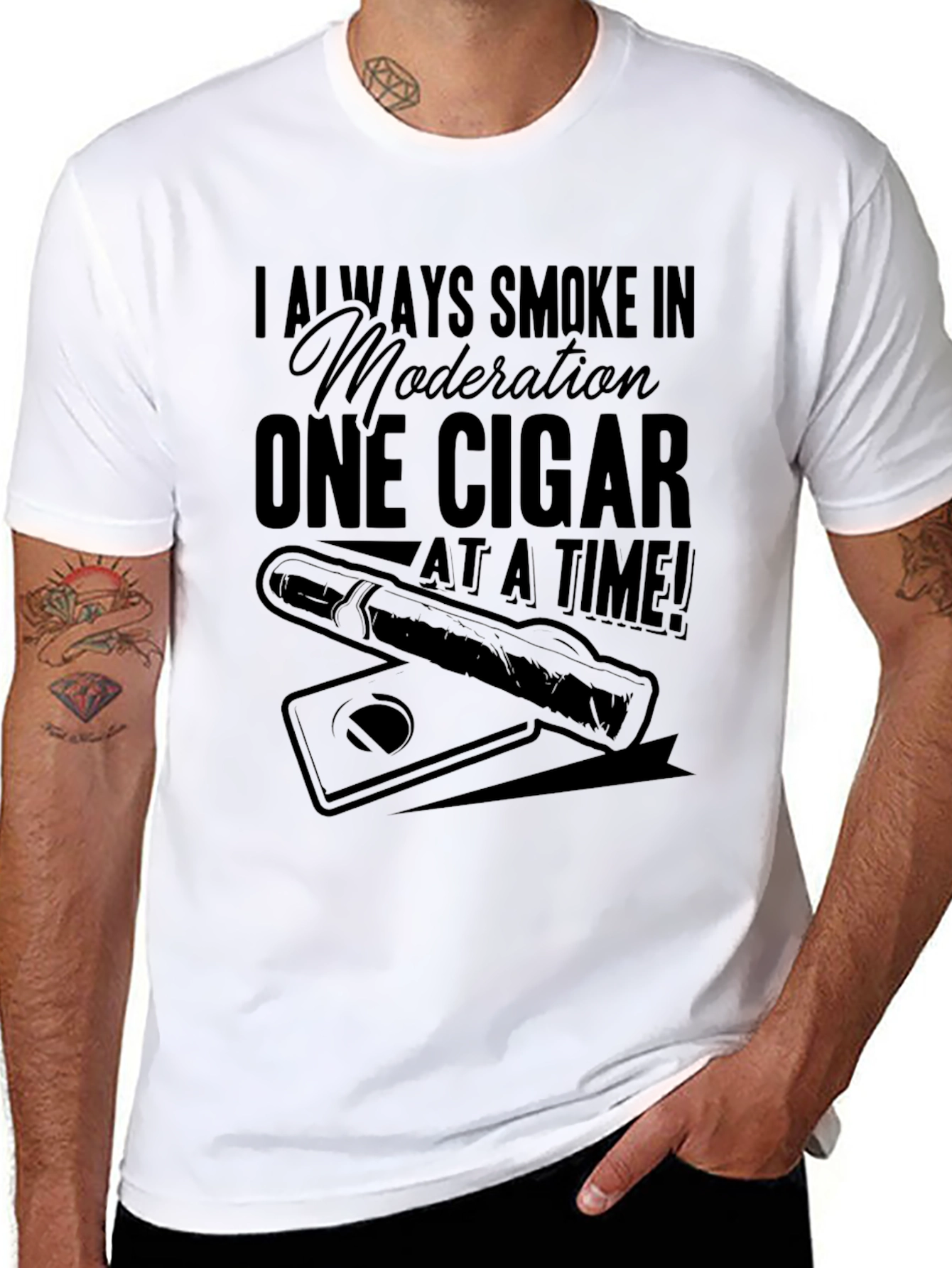Cigar Lover T-Shirt - I Always Smoke In Moderation