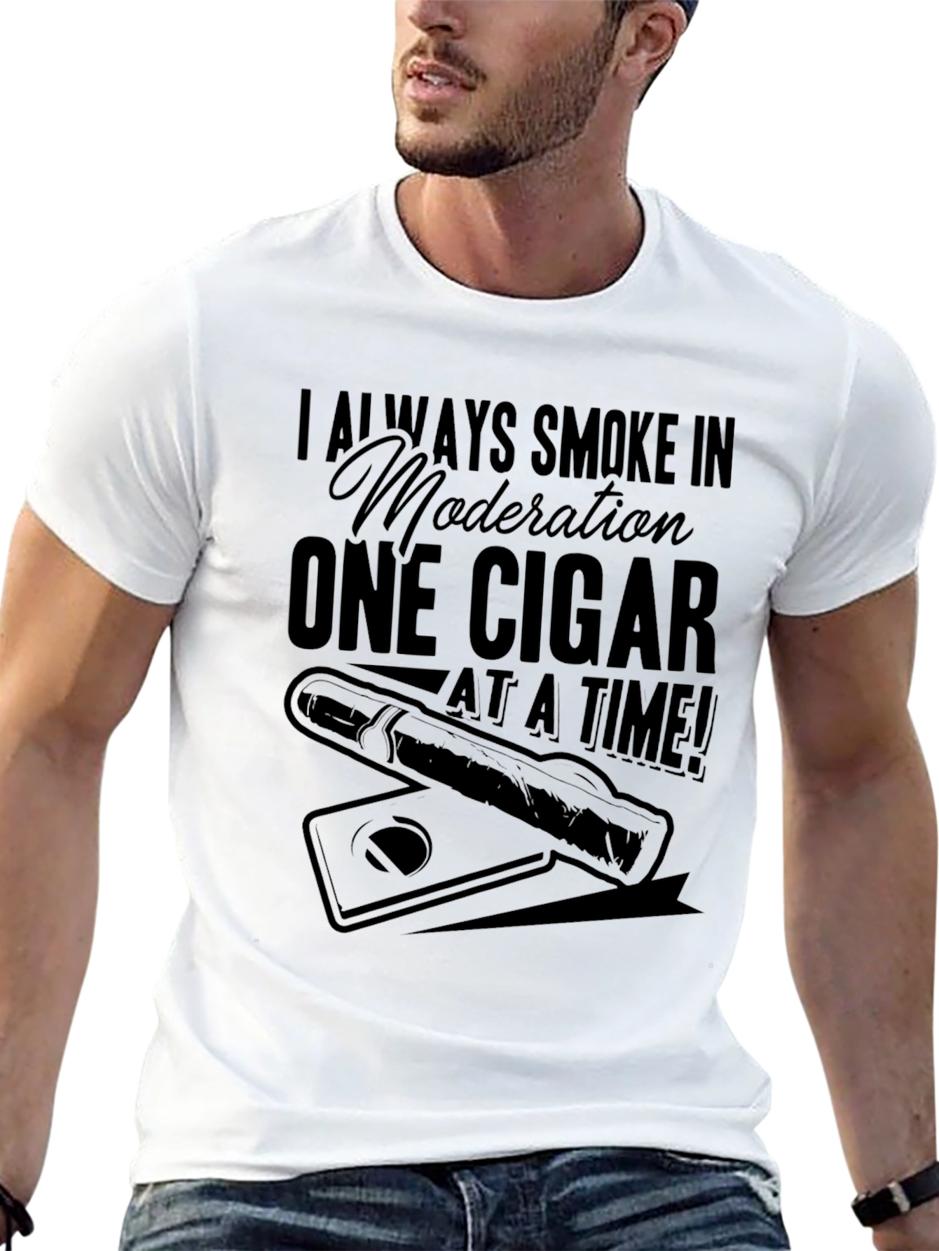 Cigar Lover T-Shirt - I Always Smoke In Moderation