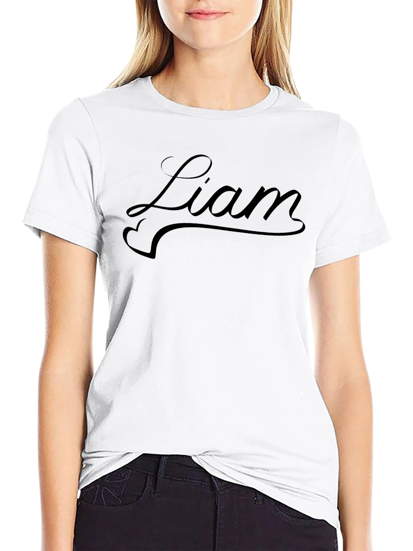 Liam Script Black T-Shirt - Stylish & Comfortable