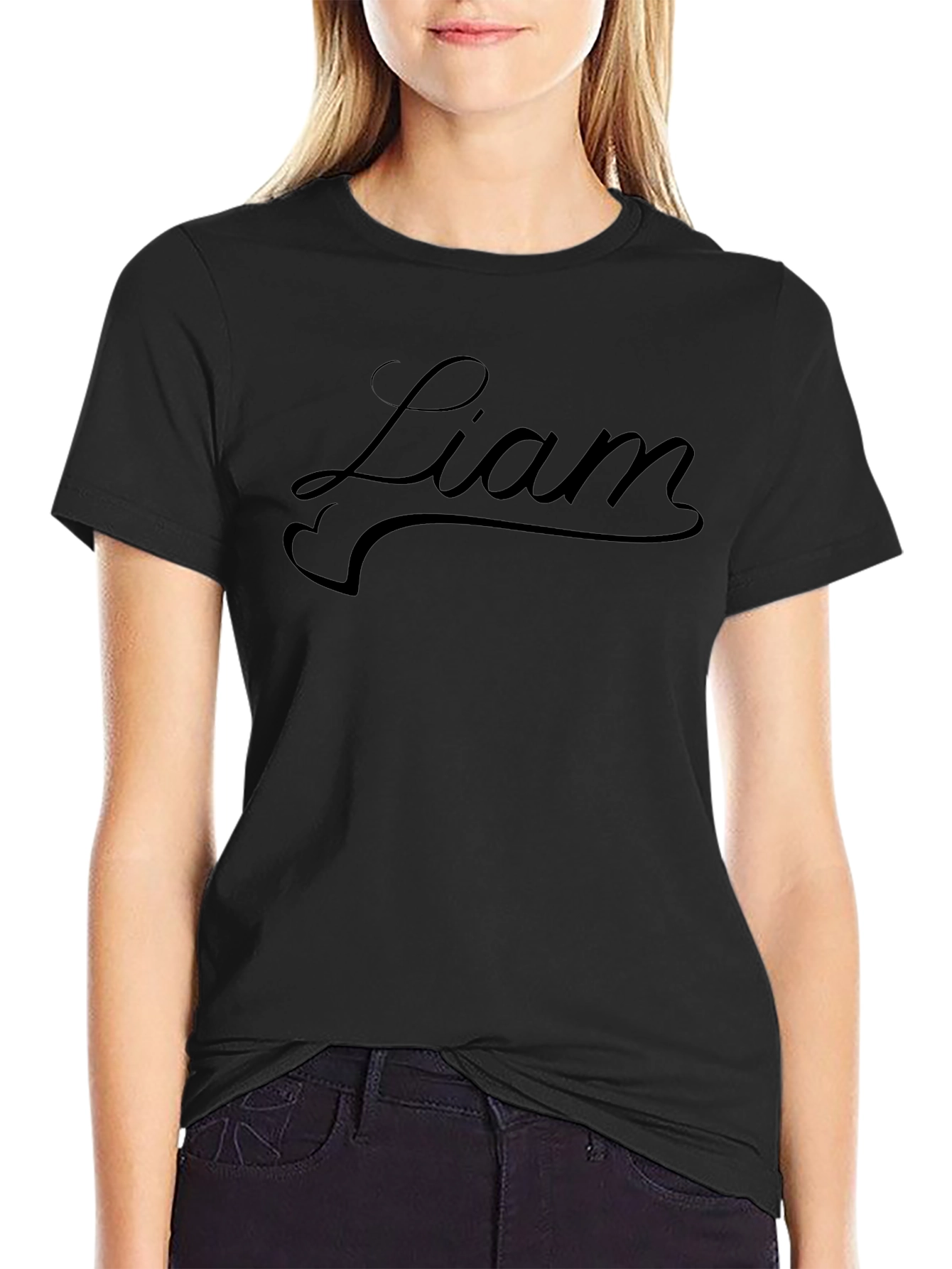 Liam Script Black T-Shirt - Stylish & Comfortable