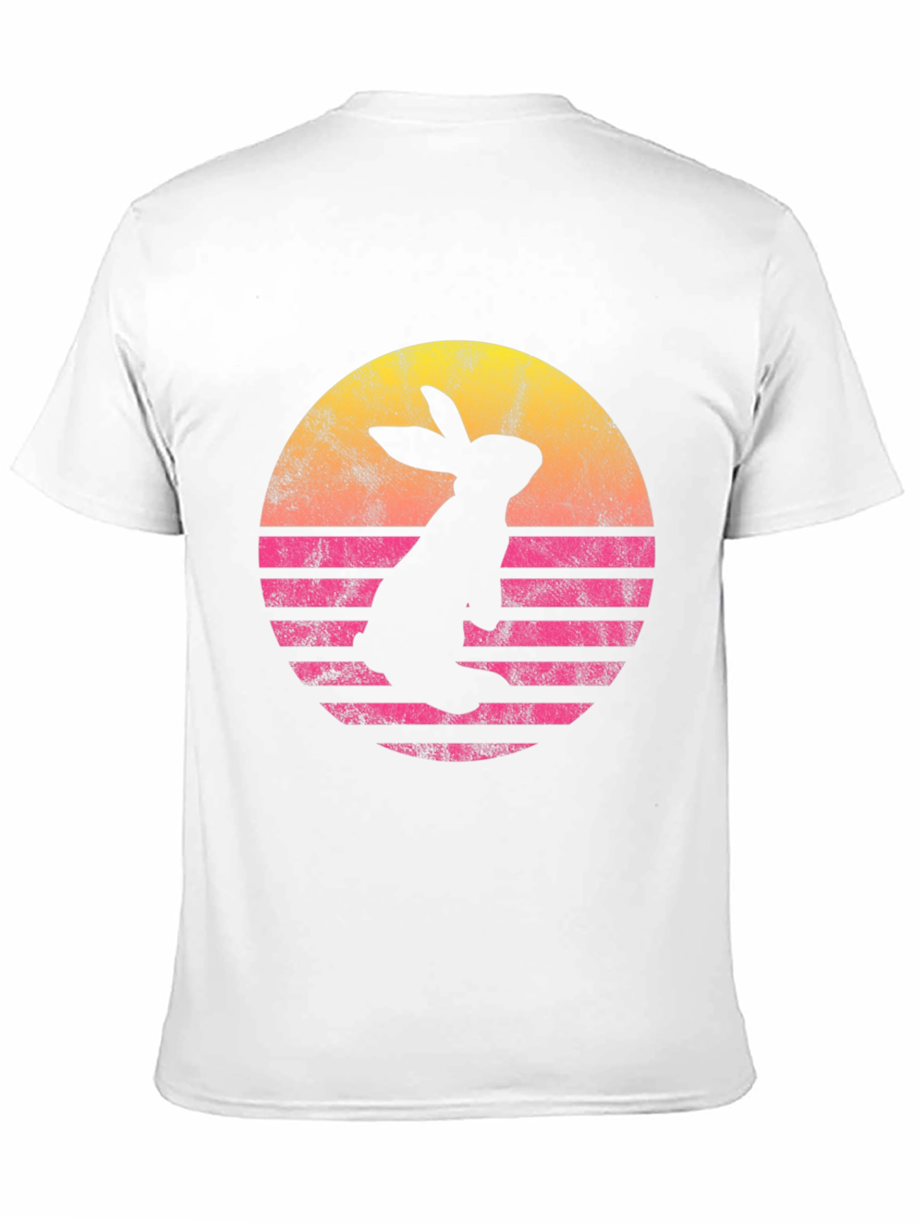 Retro Rabbit Sunset T-Shirt - Black Cotton Blend Tee