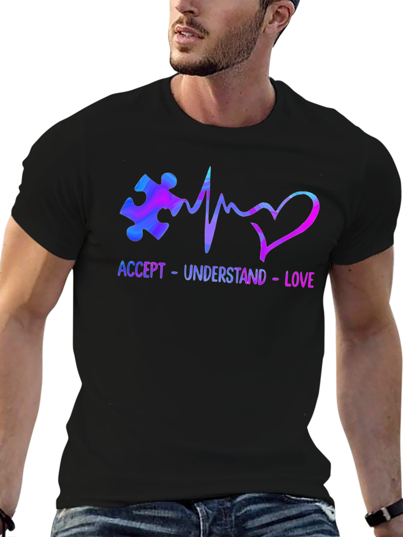 Autism Awareness Accept Love Mens Tee