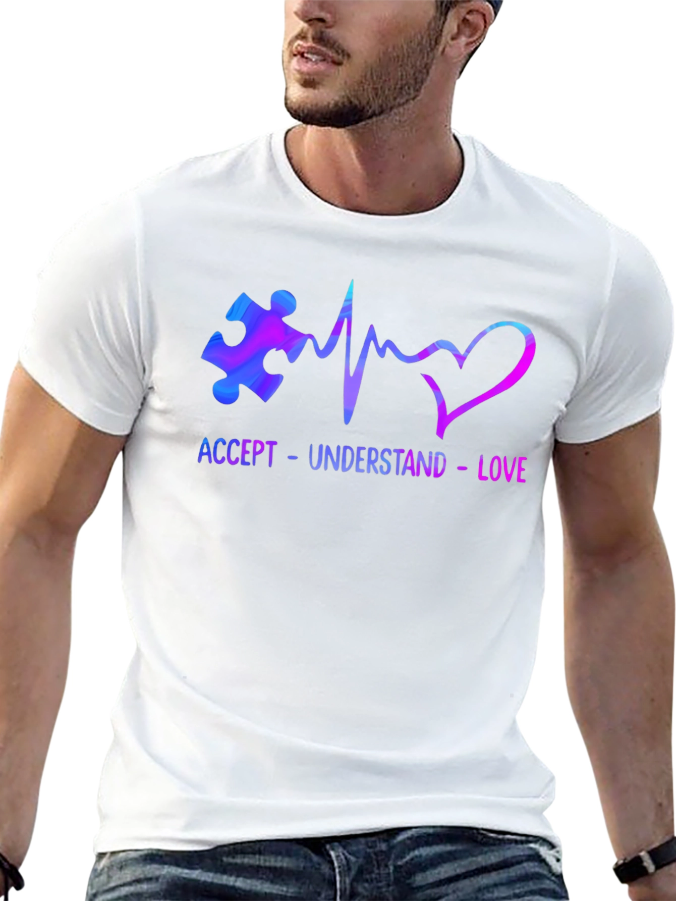 Autism Awareness Accept Love Mens Tee
