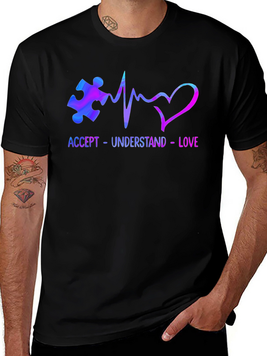 Autism Awareness Accept Love Mens Tee