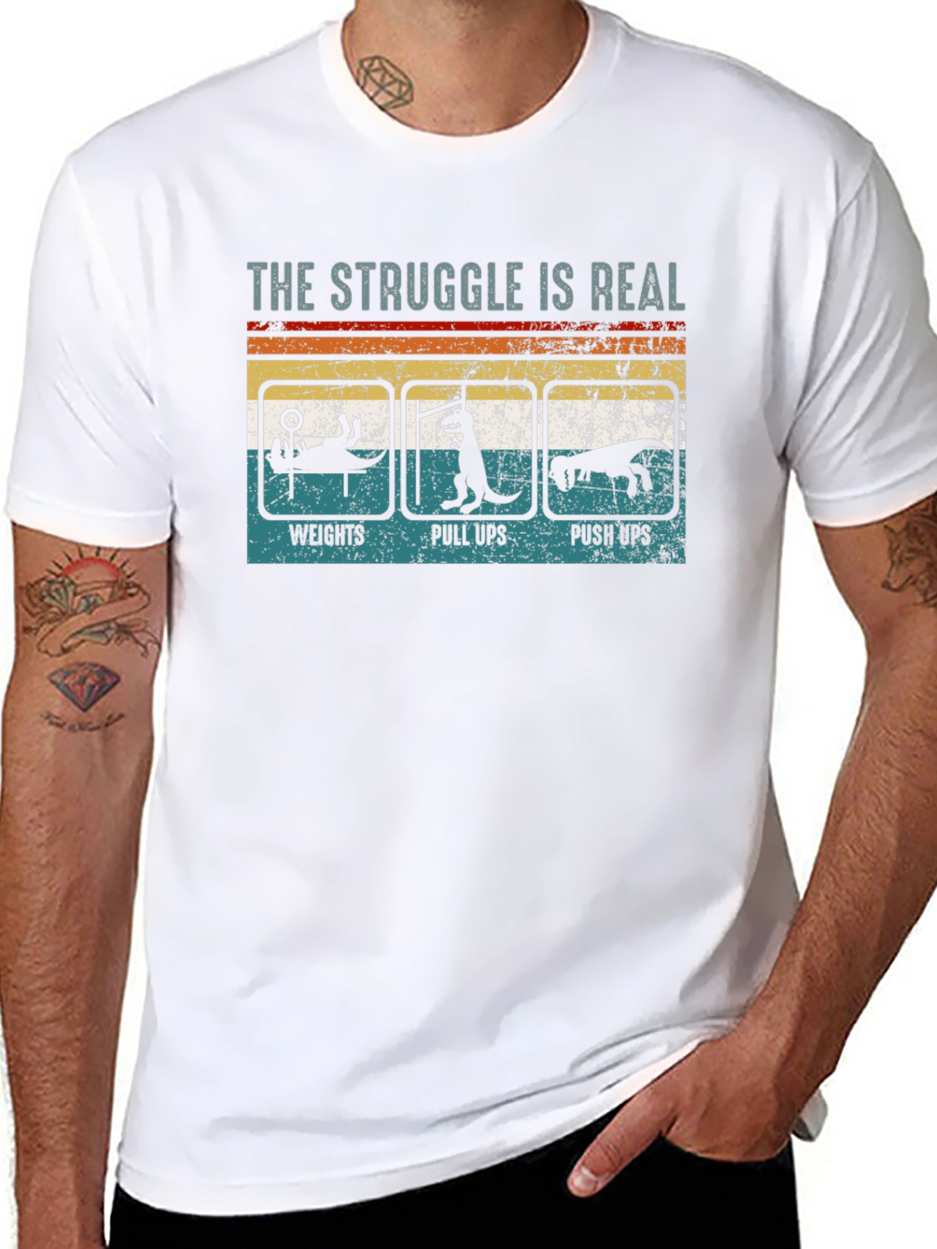 The Struggle is Real Workout Graphic T-Shirt