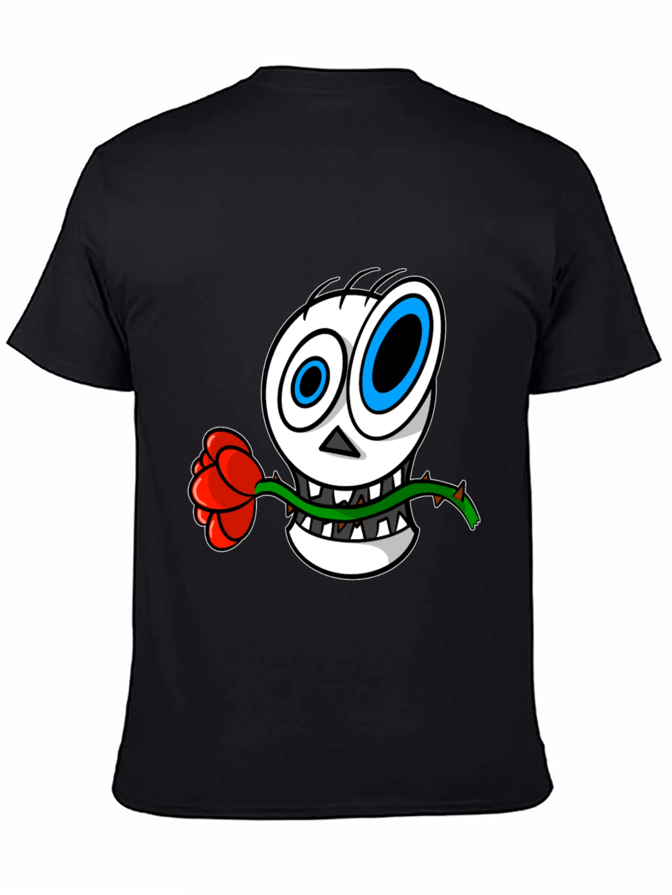 Skull Rose Graphic T-Shirt - Mens Black Tee