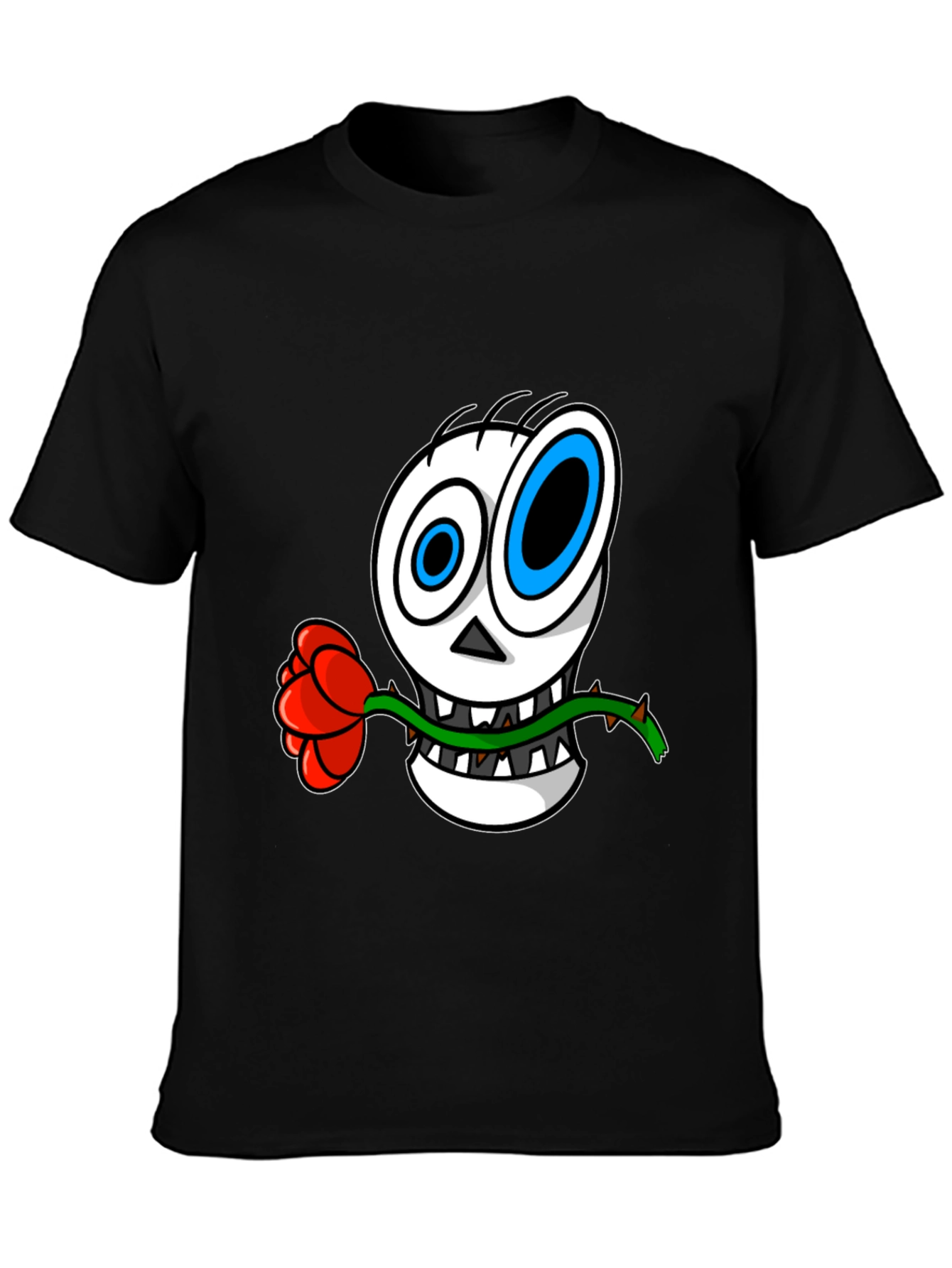Skull Rose Graphic T-Shirt - Mens Black Tee