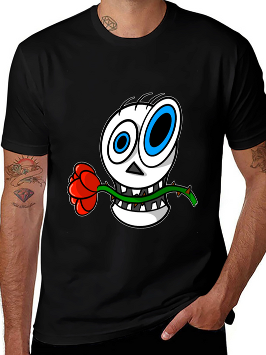 Skull Rose Graphic T-Shirt - Mens Black Tee