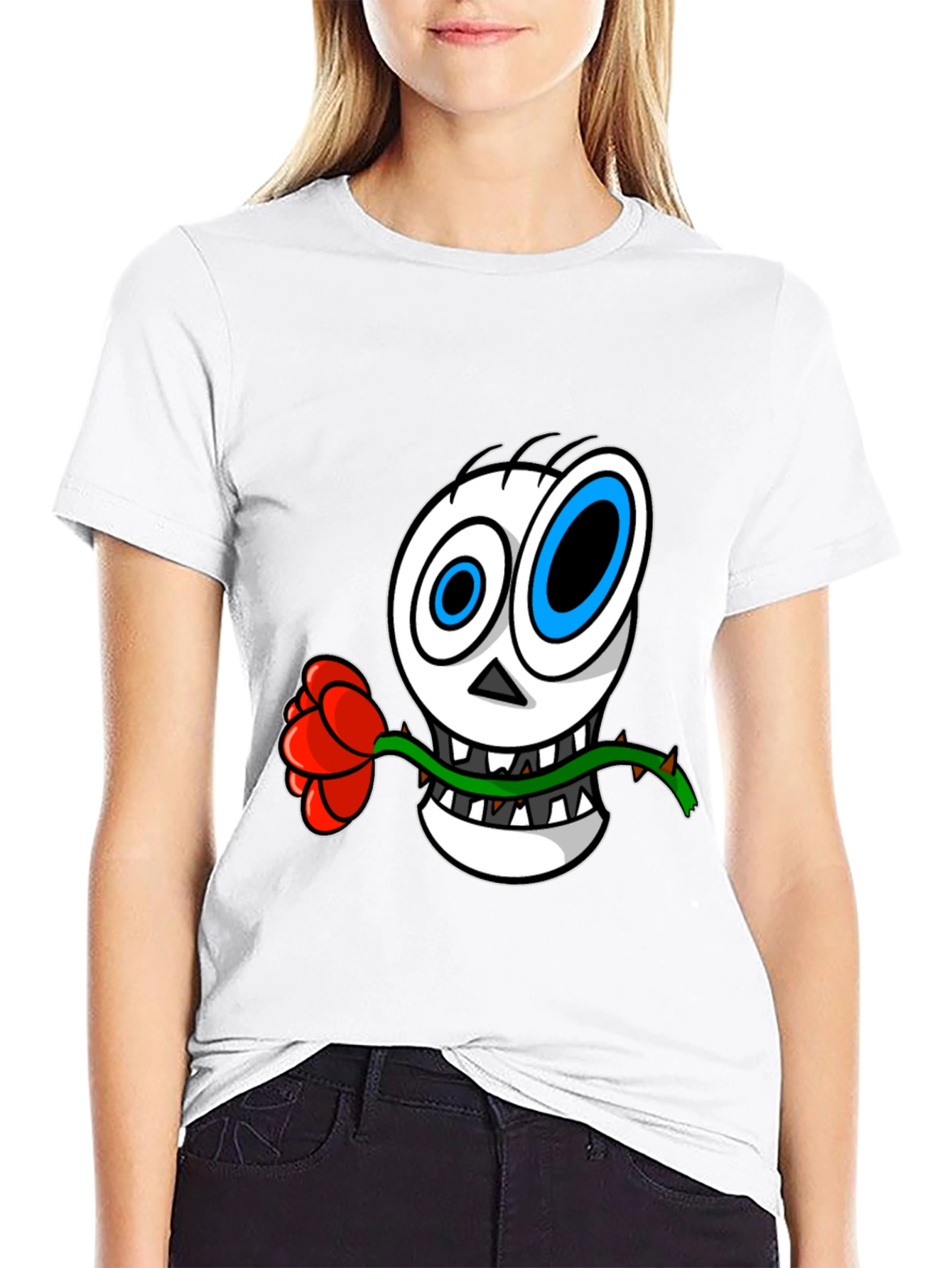 Skull Rose Graphic T-Shirt - Mens Black Tee