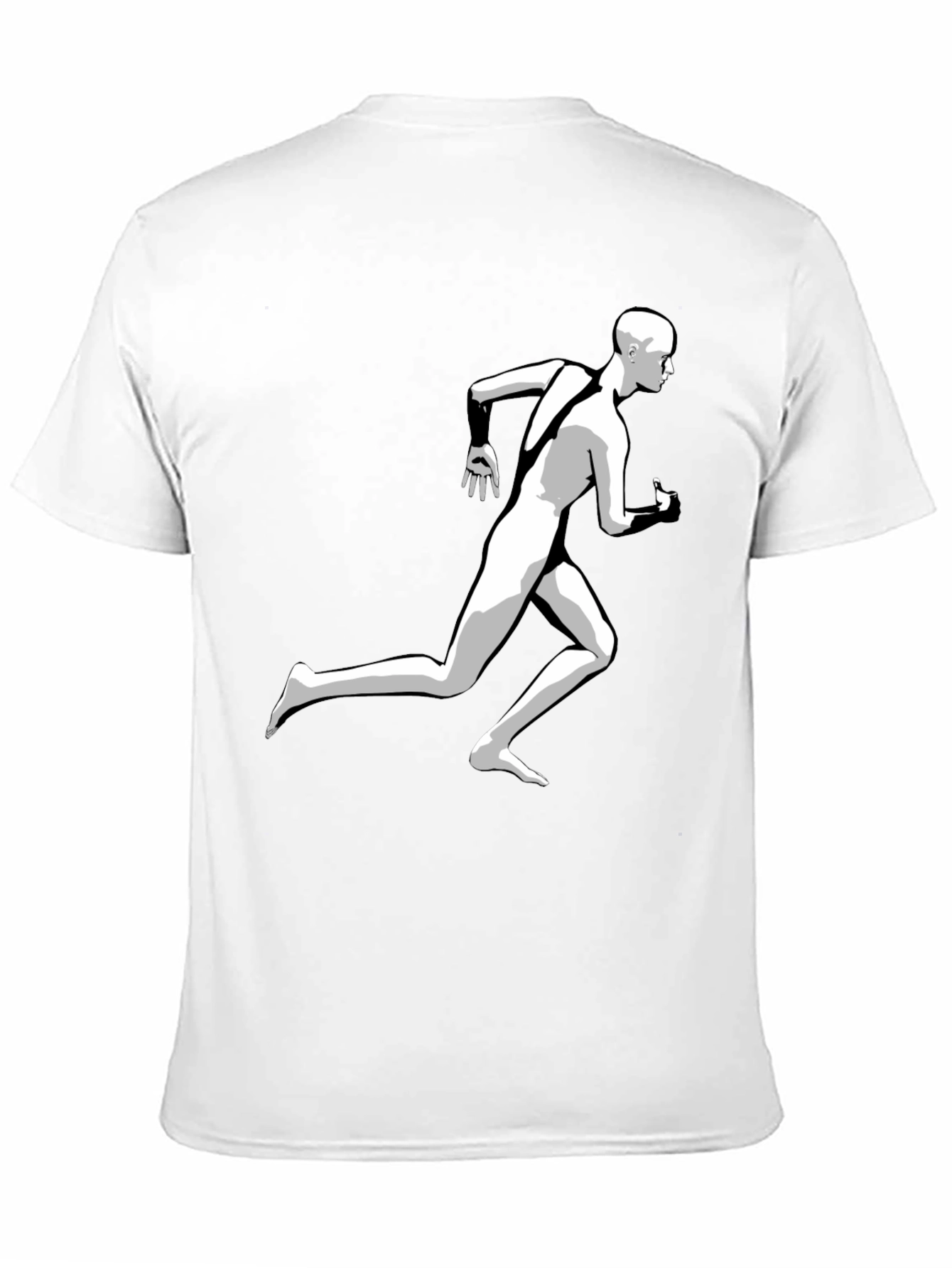 Running Man Graphic Tee - Black Cotton T-Shirt