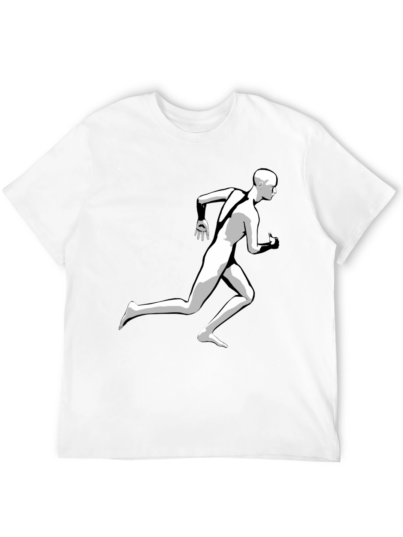 Running Man Graphic Tee - Black Cotton T-Shirt