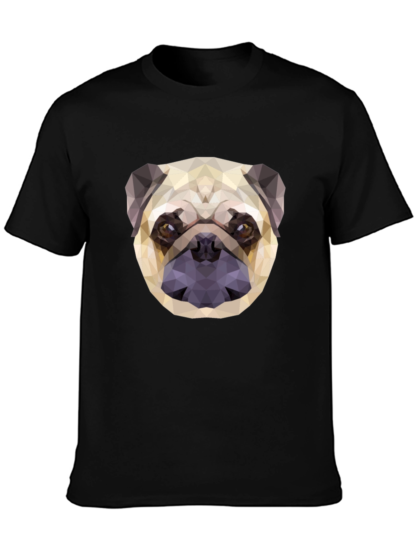 Geometric Pug Graphic Tee - Modern Dog Lovers T-Shirt