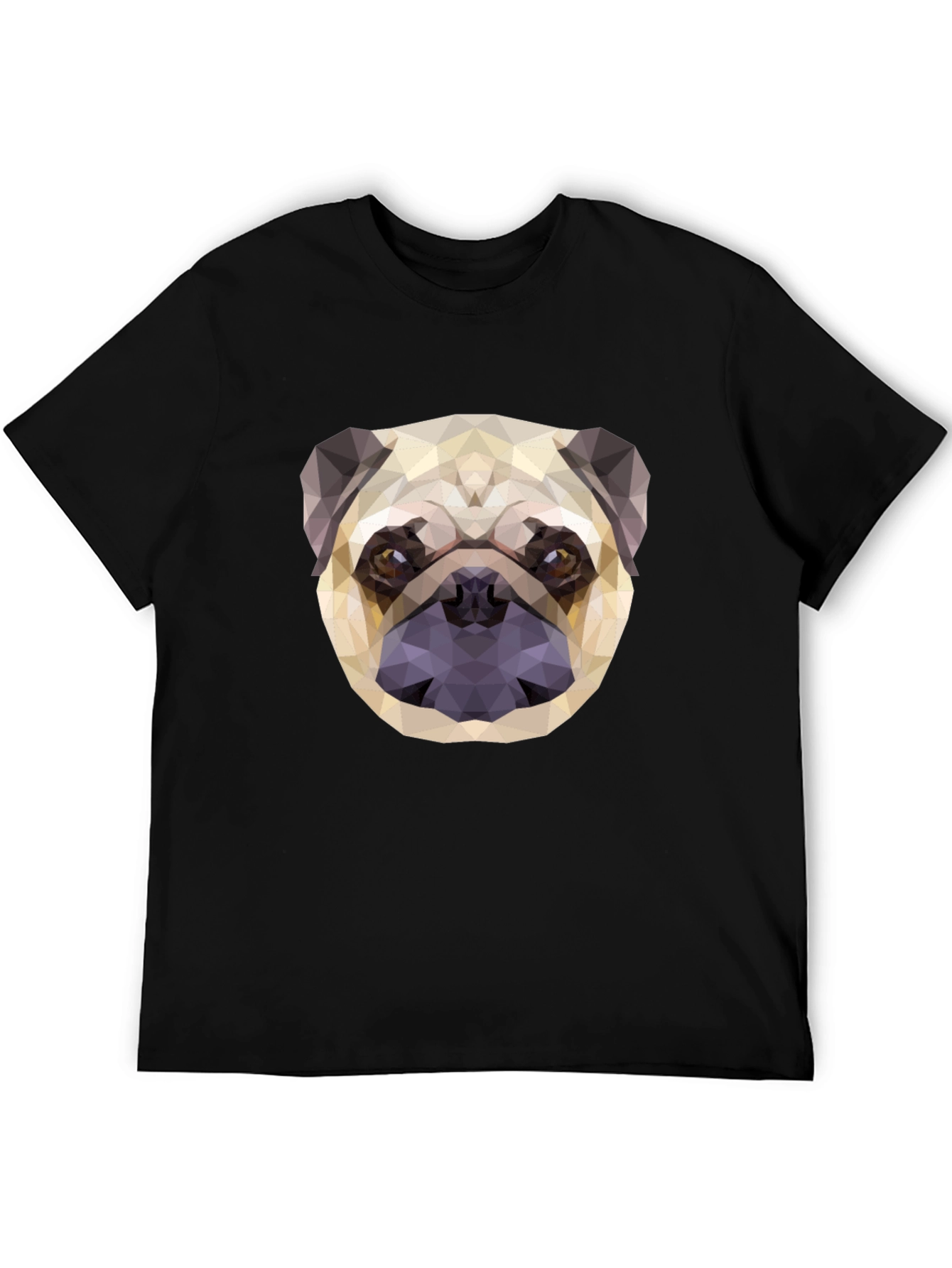 Geometric Pug Graphic Tee - Modern Dog Lovers T-Shirt