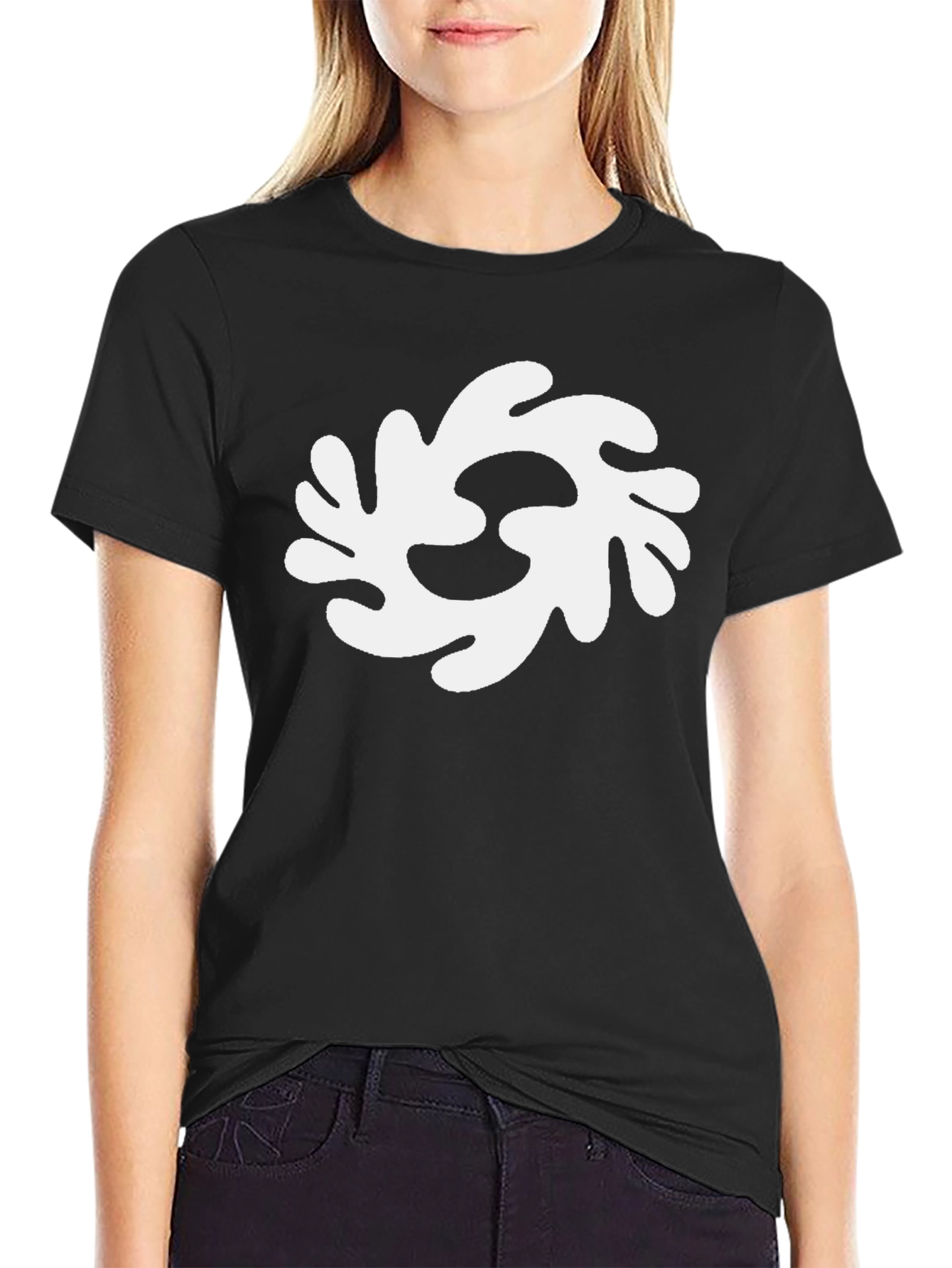 Abstract Graphic Print Black T-Shirt