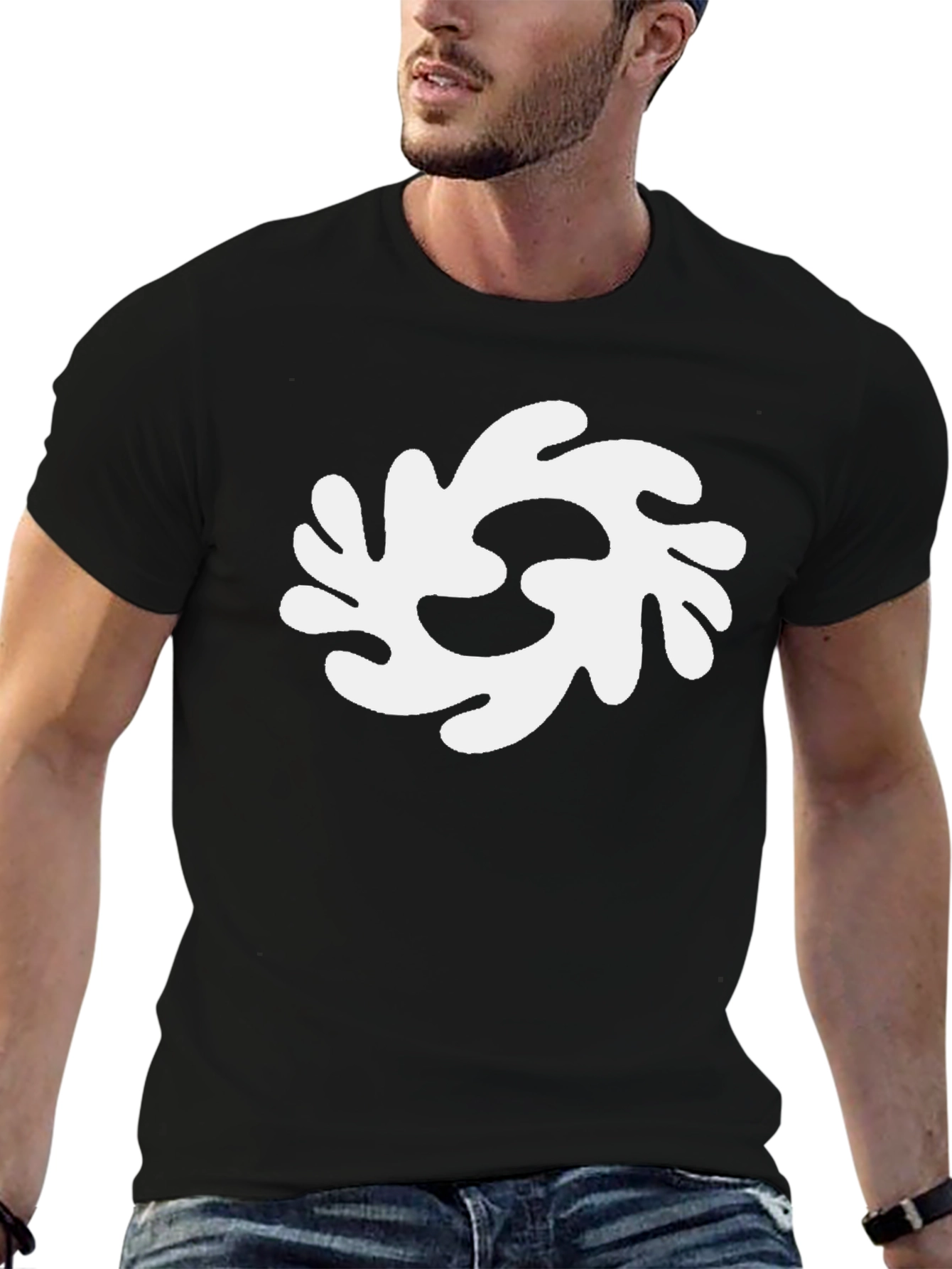 Abstract Graphic Print Black T-Shirt