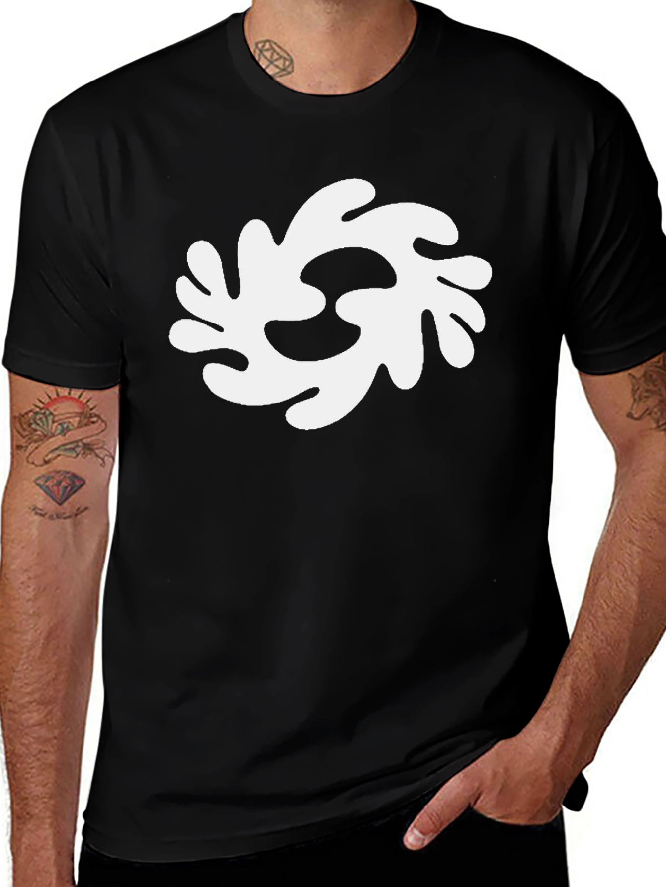 Abstract Graphic Print Black T-Shirt