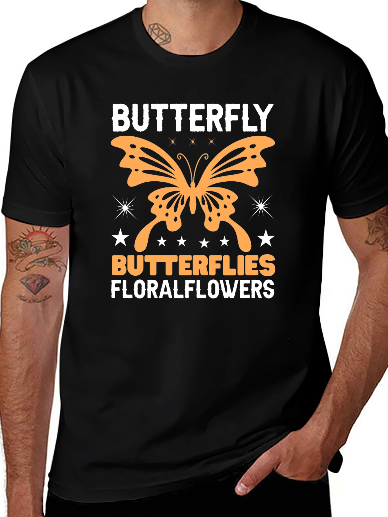Butterfly Floral Graphic T-Shirt