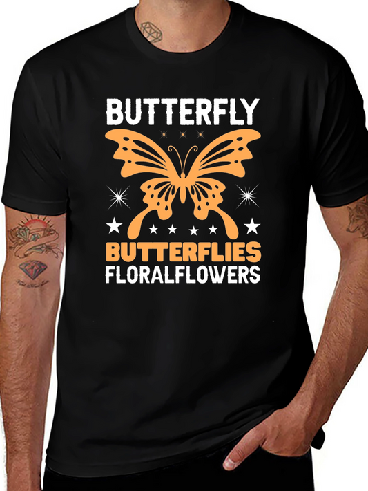 Butterfly Floral Graphic T-Shirt