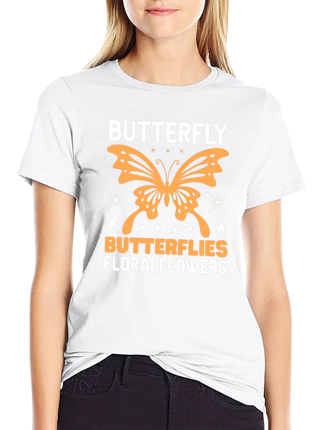 Butterfly Floral Graphic T-Shirt