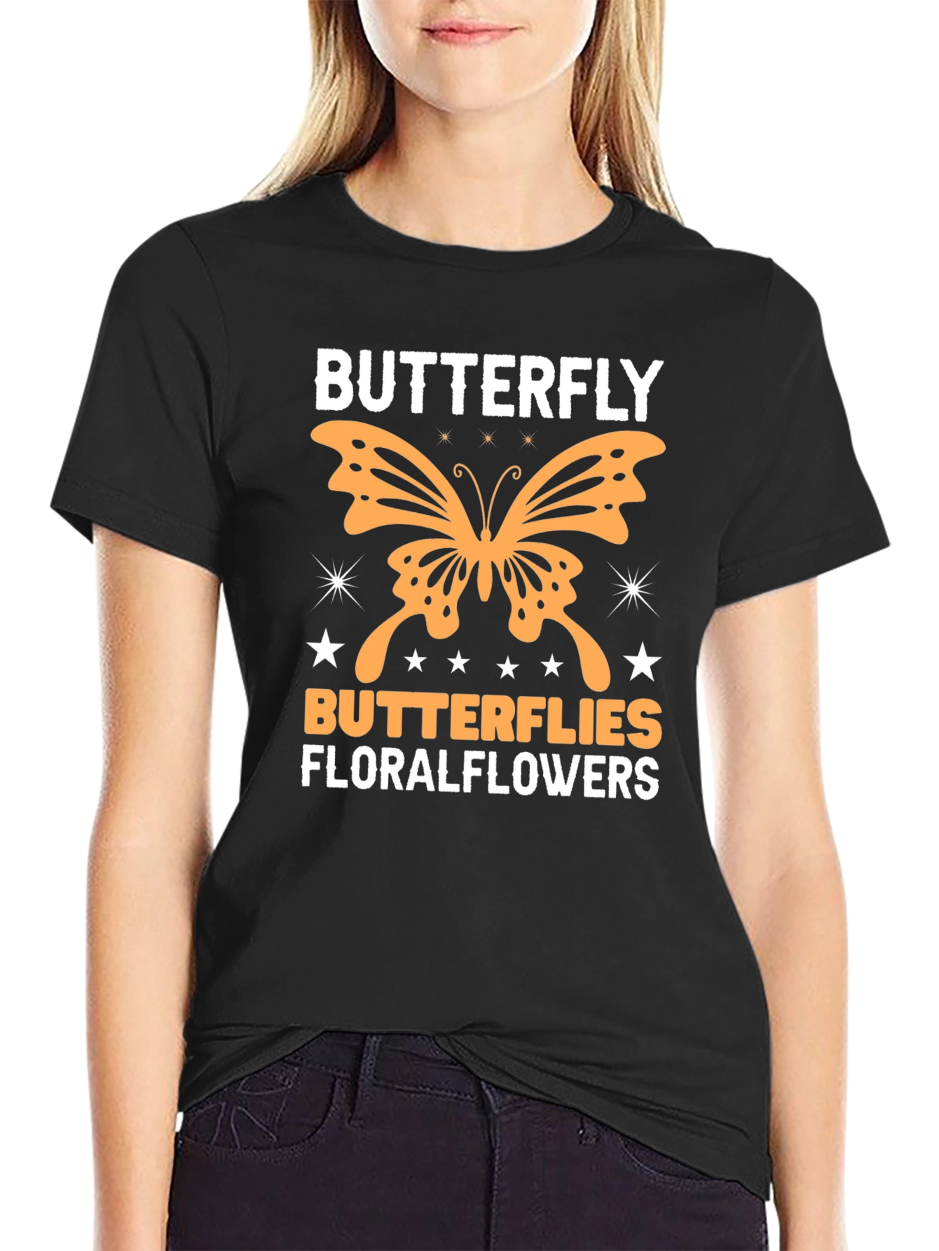 Butterfly Floral Graphic T-Shirt