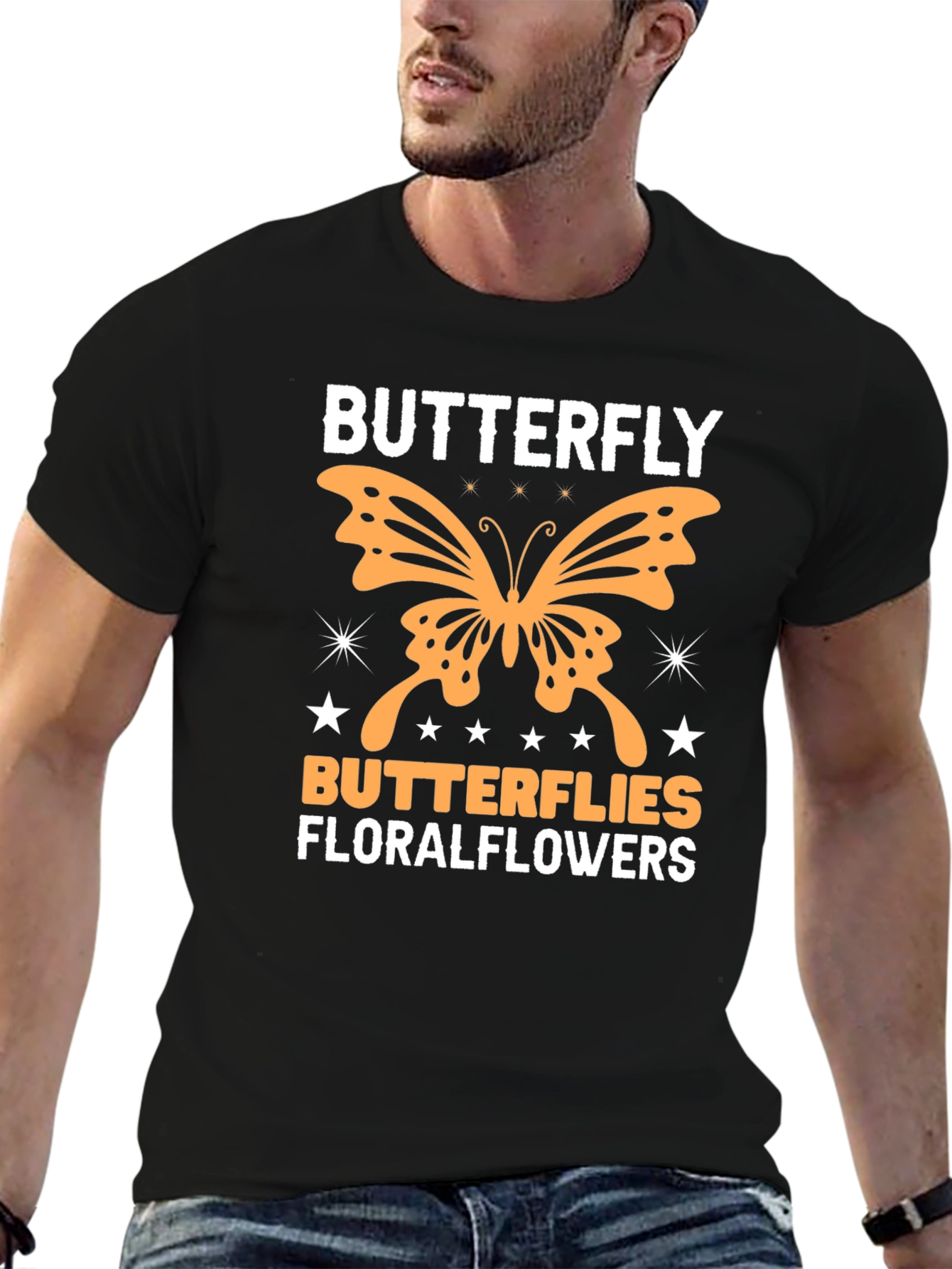 Butterfly Floral Graphic T-Shirt