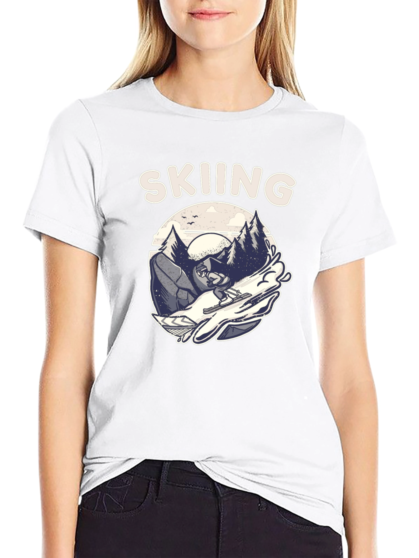 Skiing Graphic T-Shirt