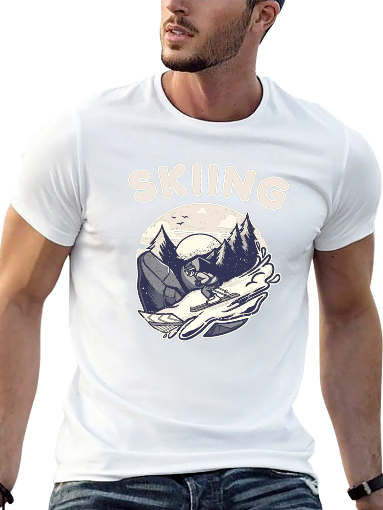 Skiing Graphic T-Shirt