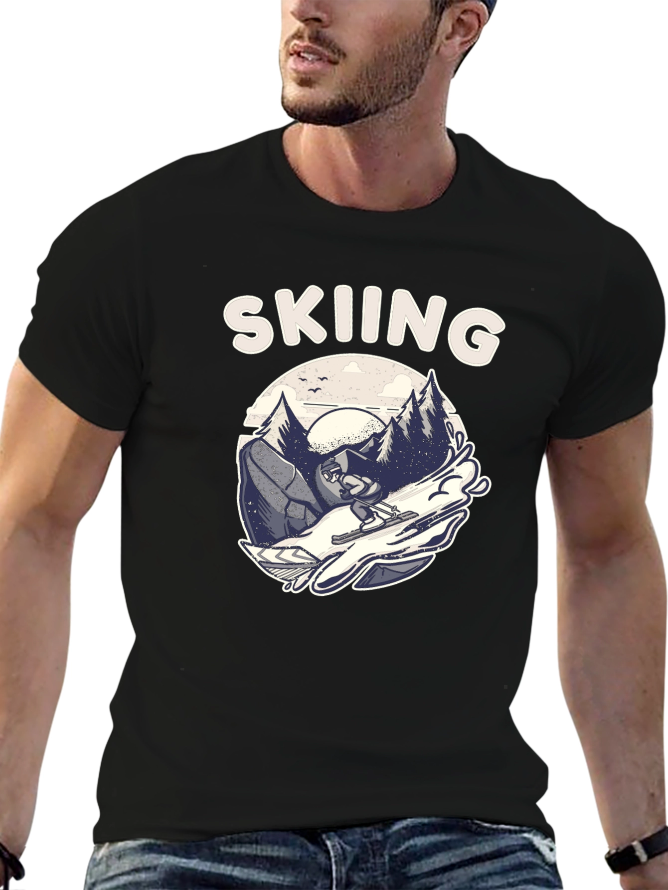Skiing Graphic T-Shirt