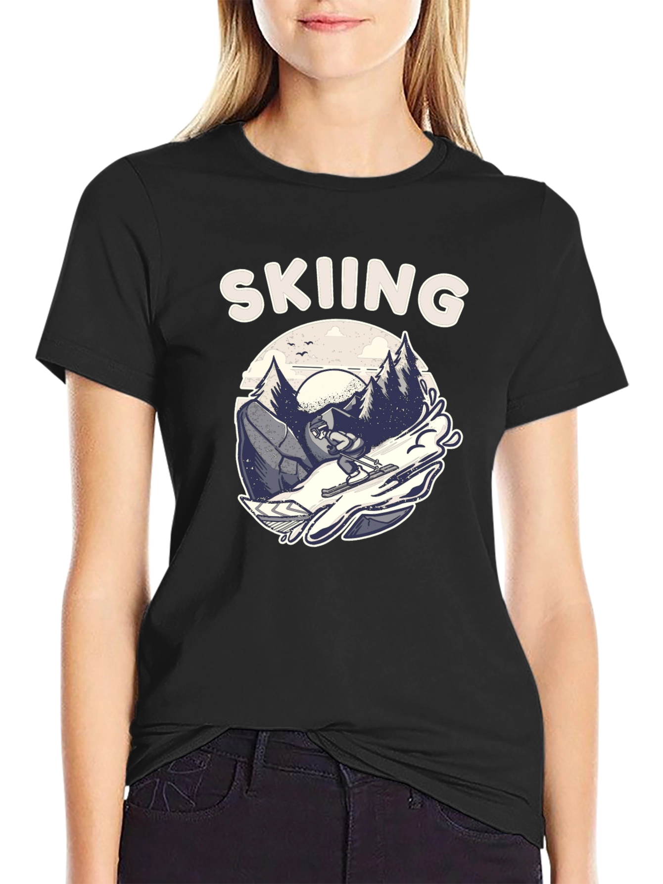Skiing Graphic T-Shirt