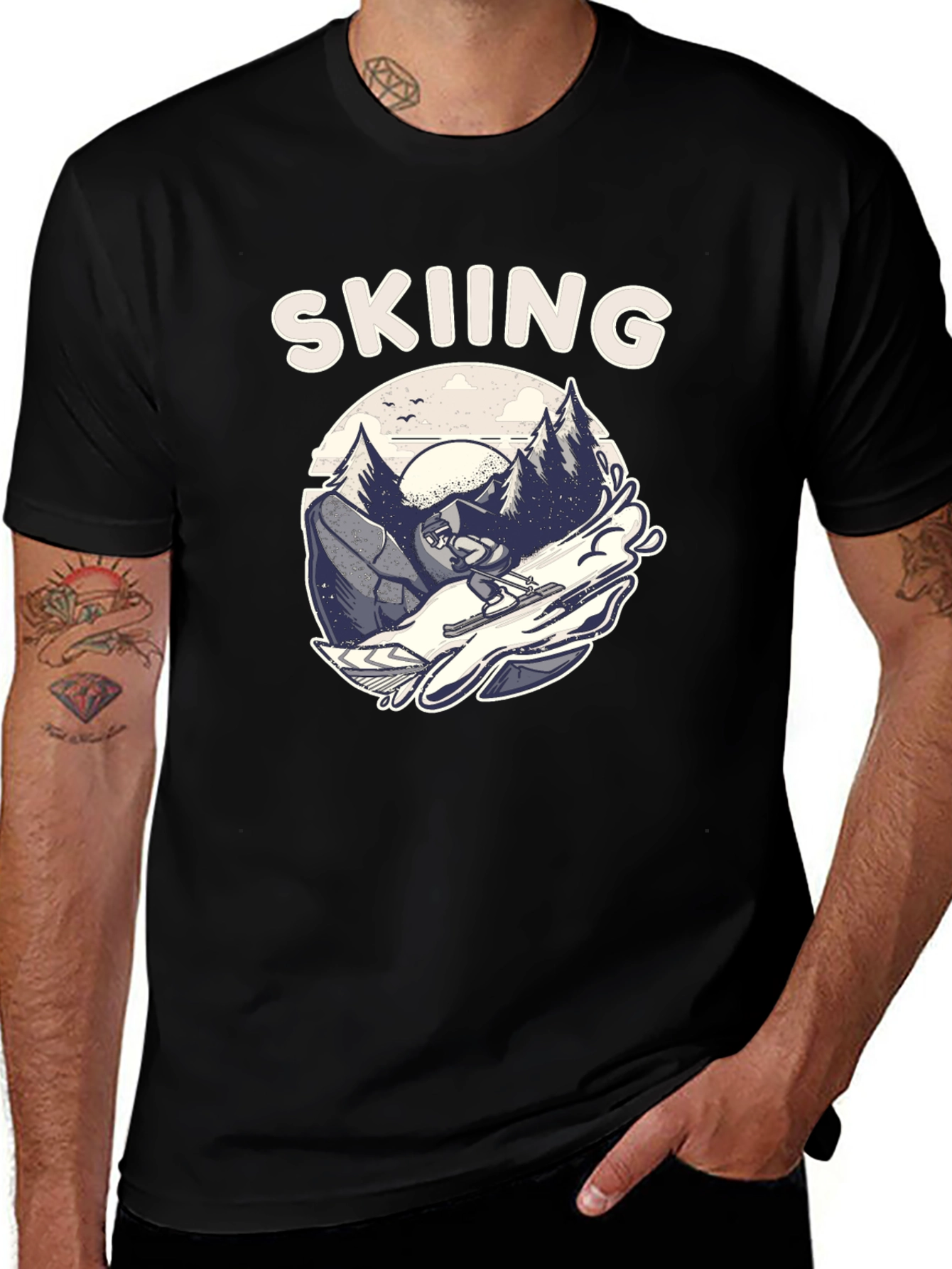 Skiing Graphic T-Shirt