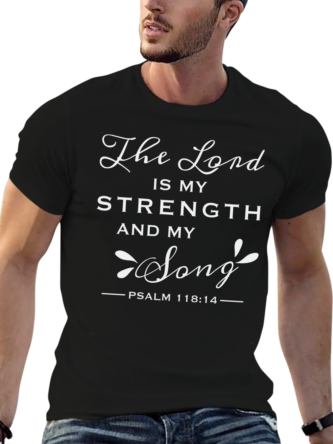 The Lord is My Strength Black T-Shirt