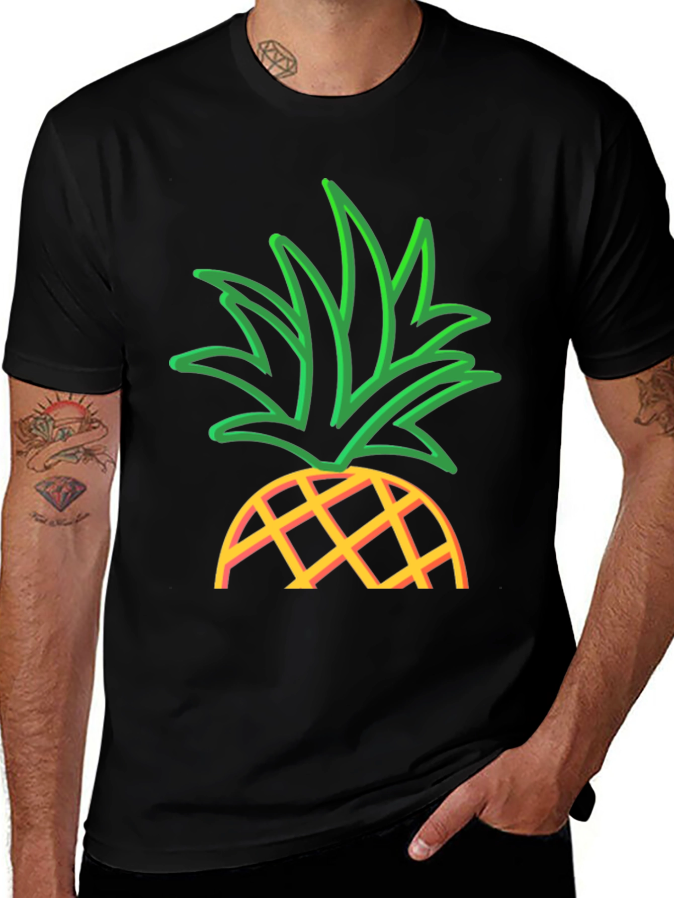 Pineapple Graphic T-Shirt - Casual Wear
