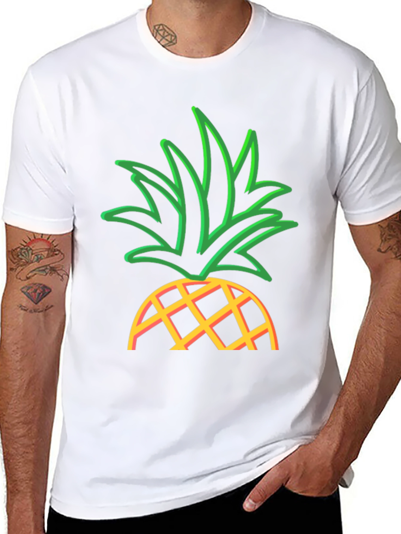 Pineapple Graphic T-Shirt - Casual Wear