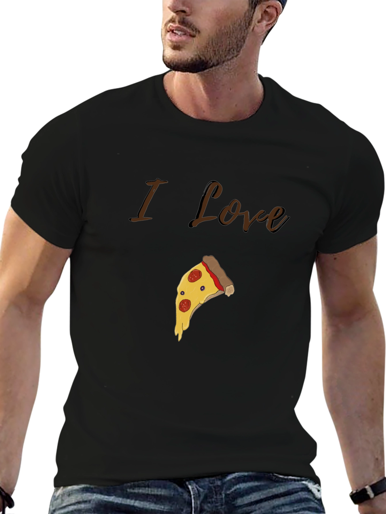 I Love Pizza Graphic T-Shirt - Casual Cotton Tee