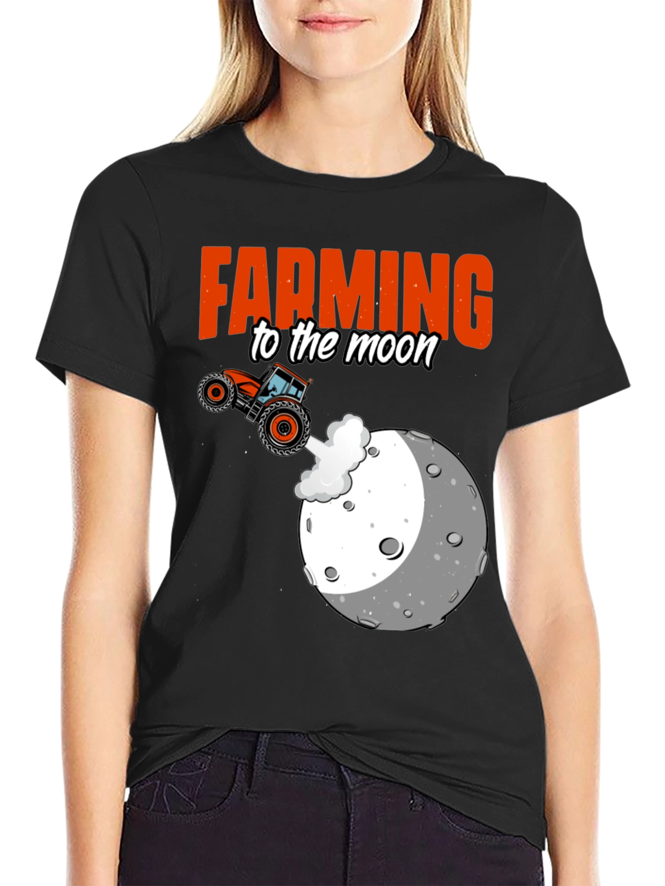 Farming to the Moon Graphic T-Shirt