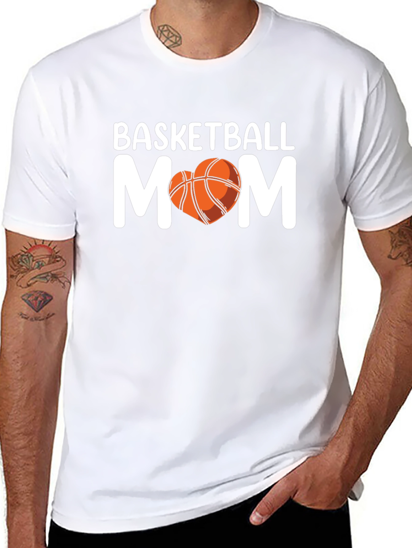 Basketball Mom T-Shirt - Heart Graphic