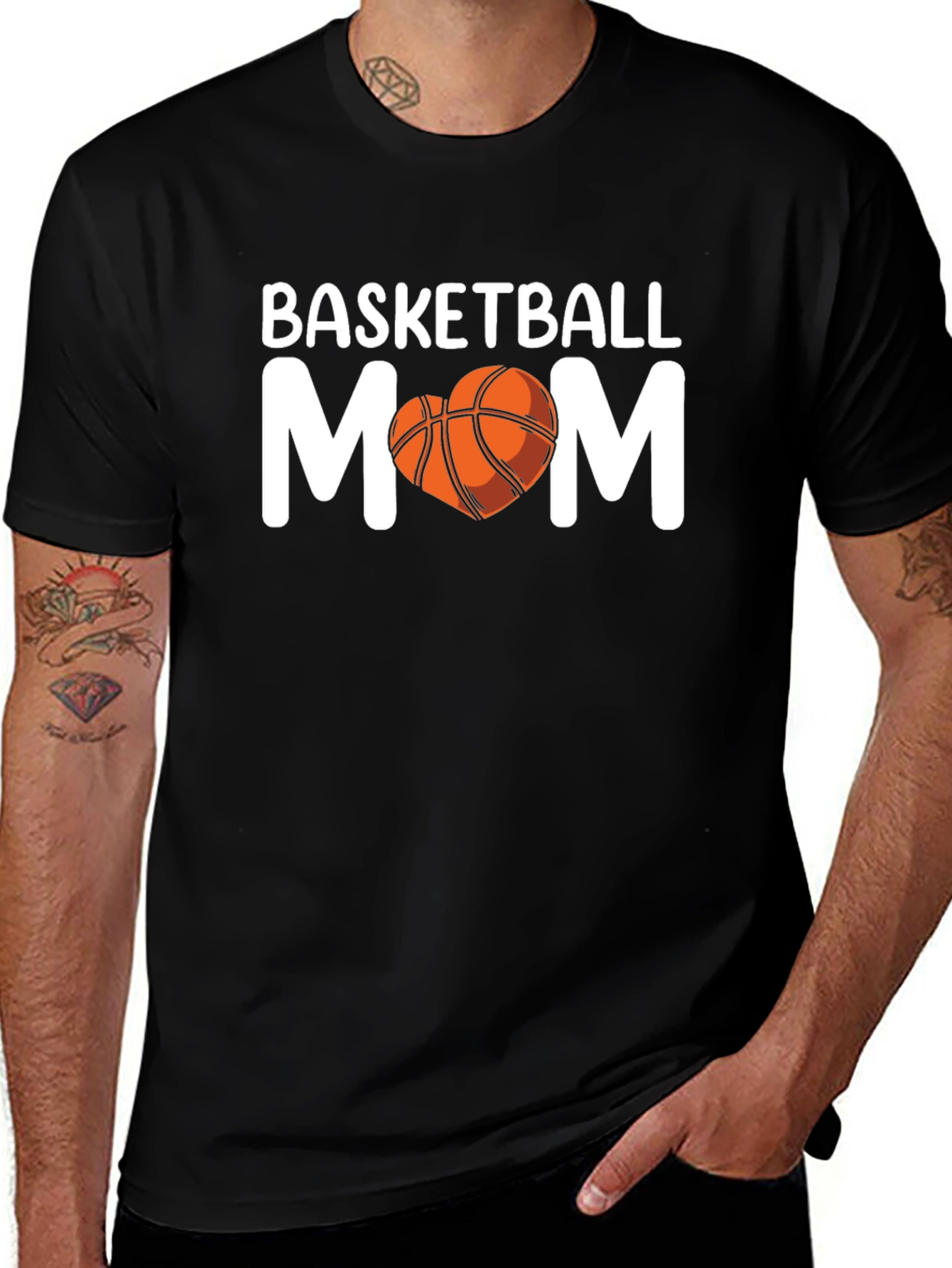 Basketball Mom T-Shirt - Heart Graphic