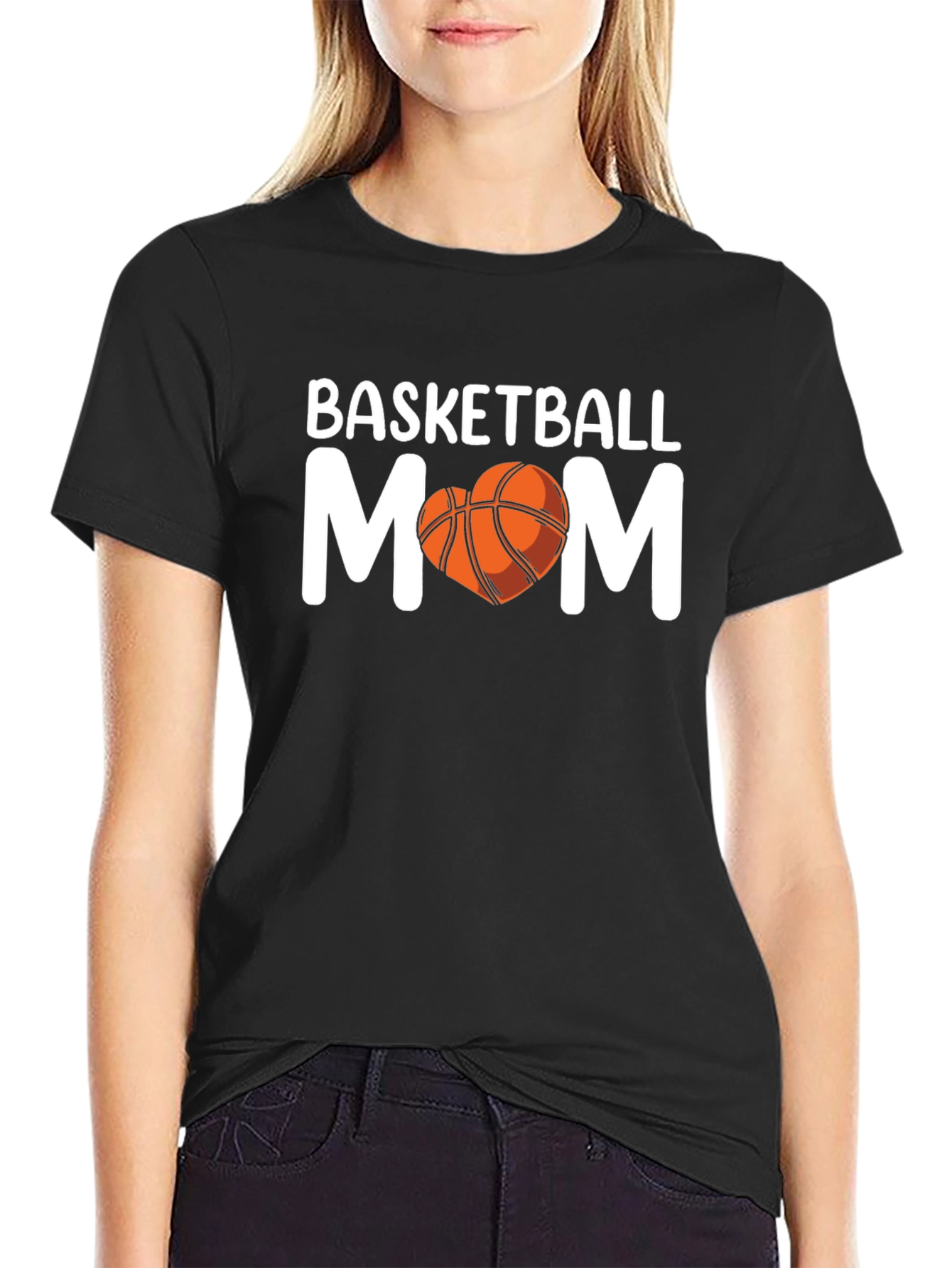 Basketball Mom T-Shirt - Heart Graphic
