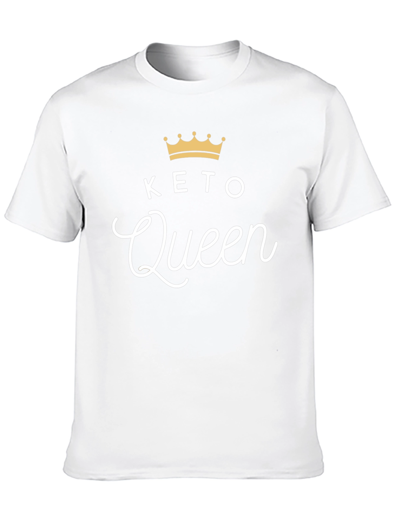 Keto Queen Black T-Shirt - Gold Crown Design