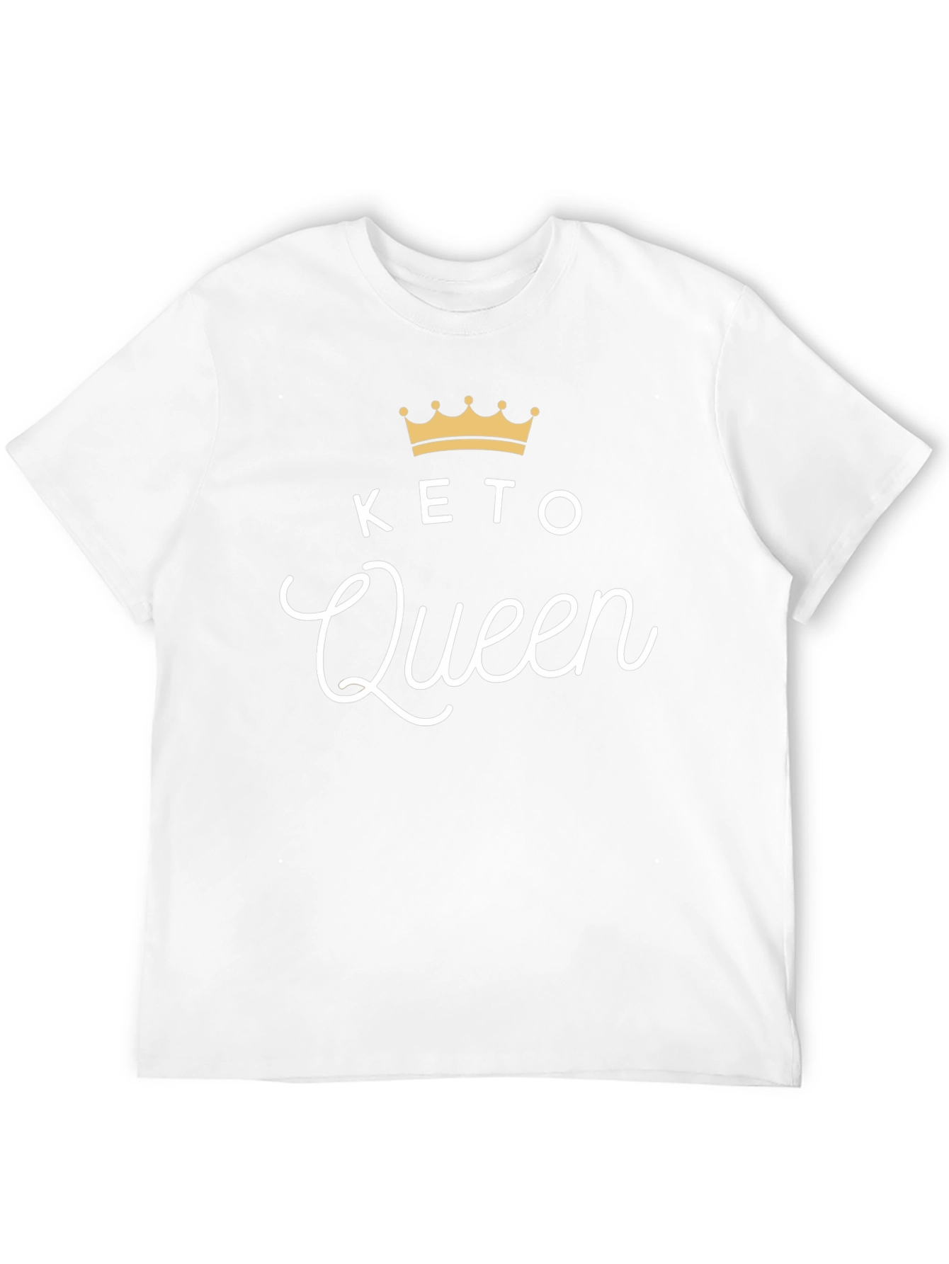 Keto Queen Black T-Shirt - Gold Crown Design