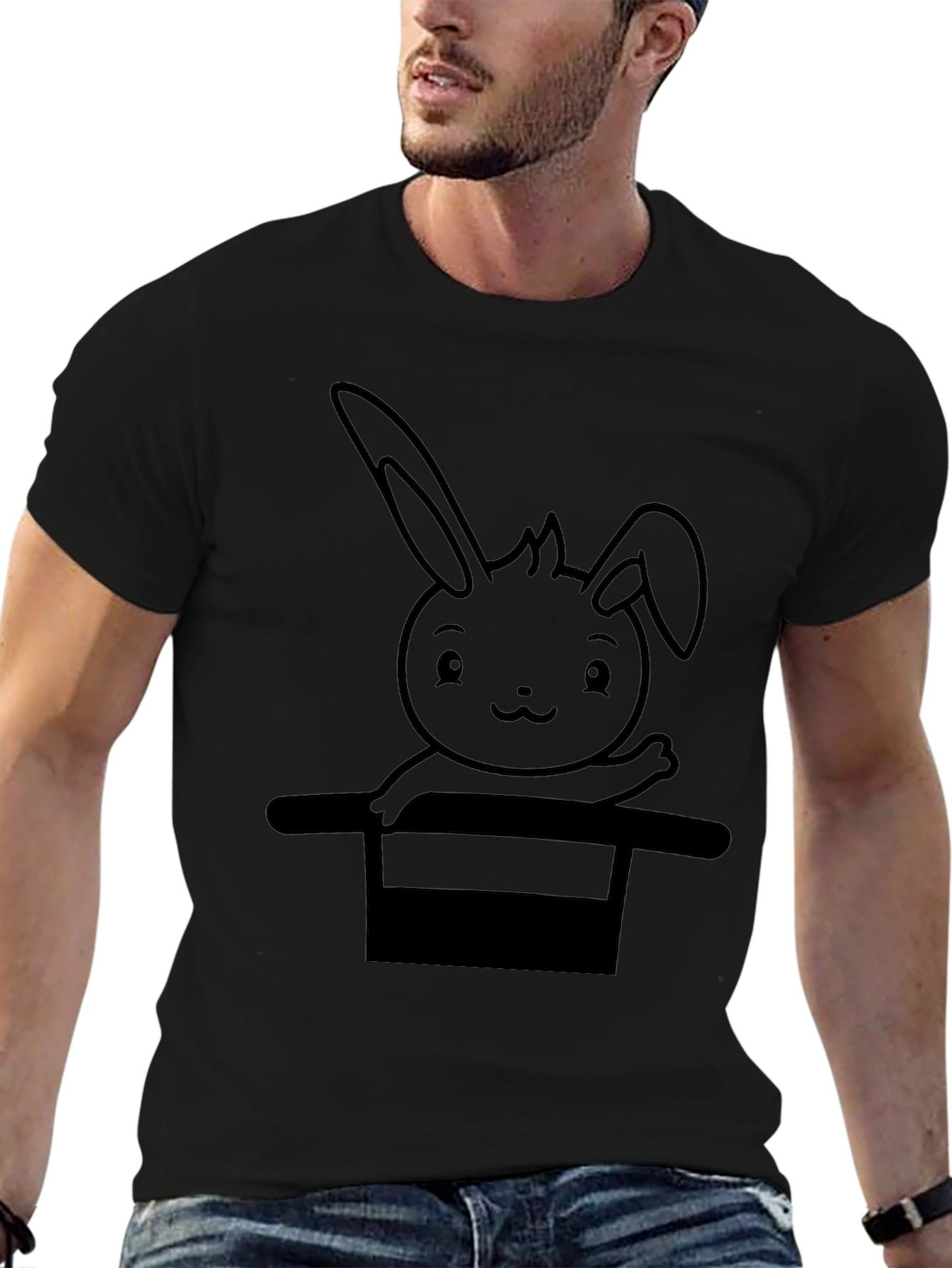 Rabbit in Hat Graphic Tee