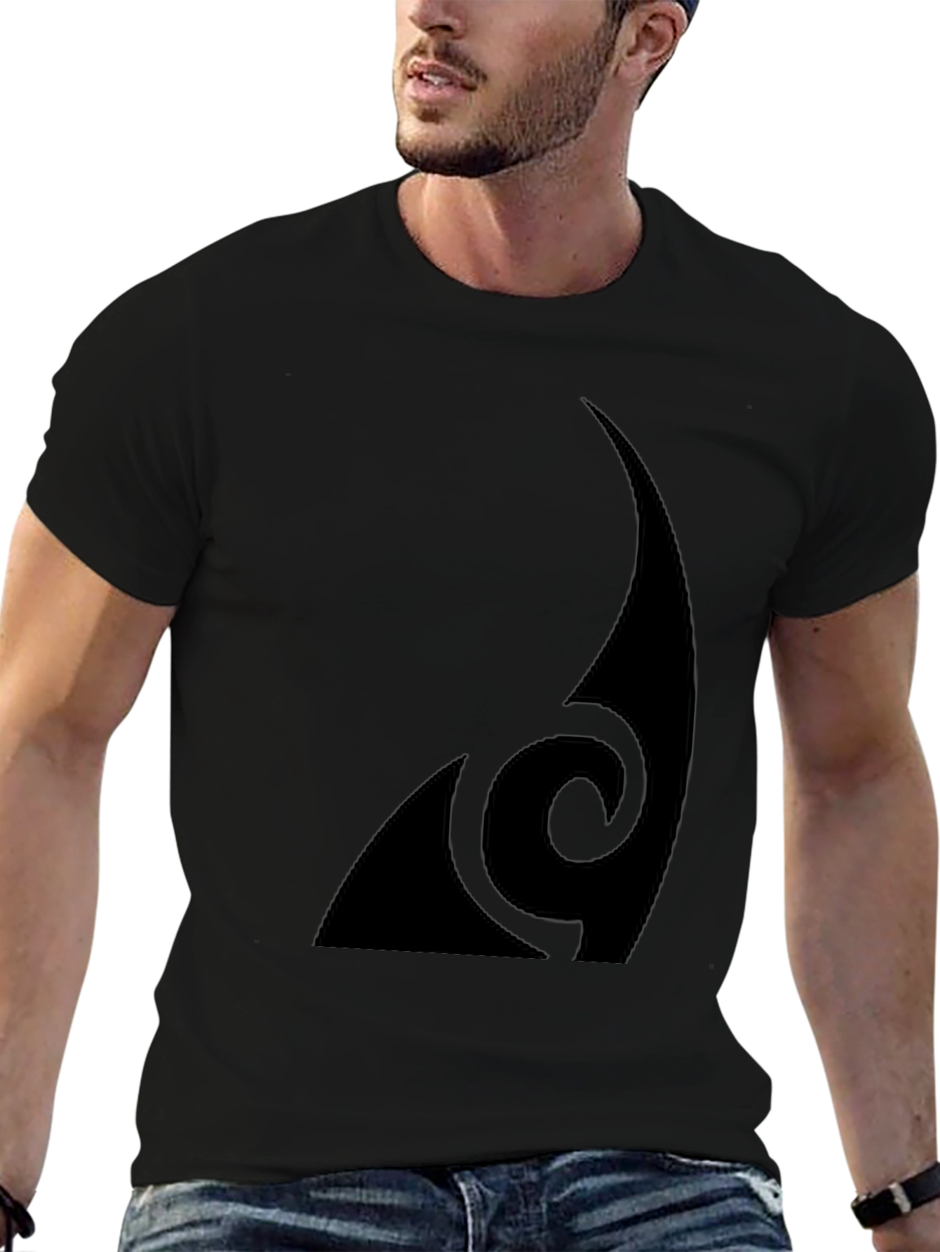 Modern Tribal Style Black T-Shirt