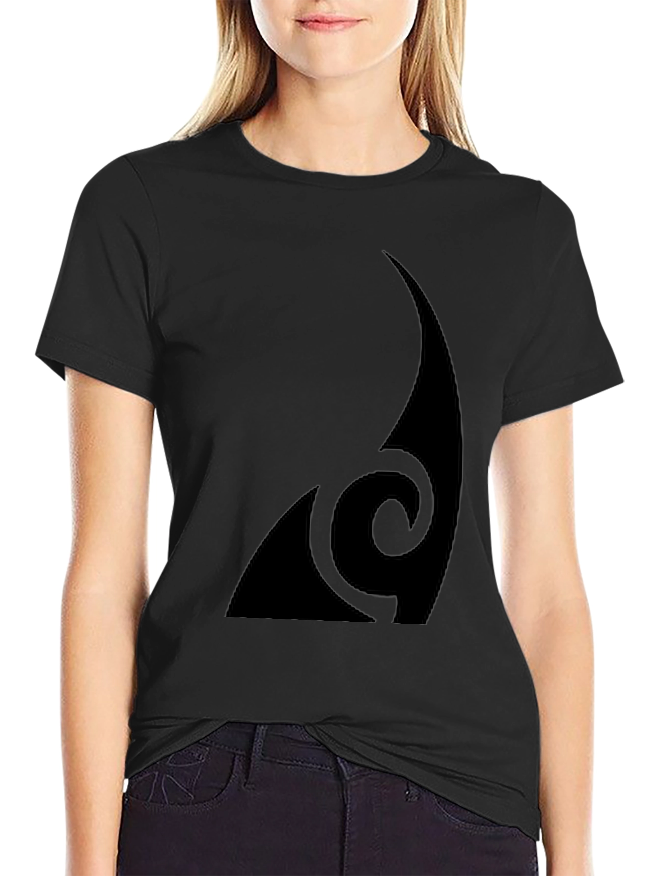 Modern Tribal Style Black T-Shirt