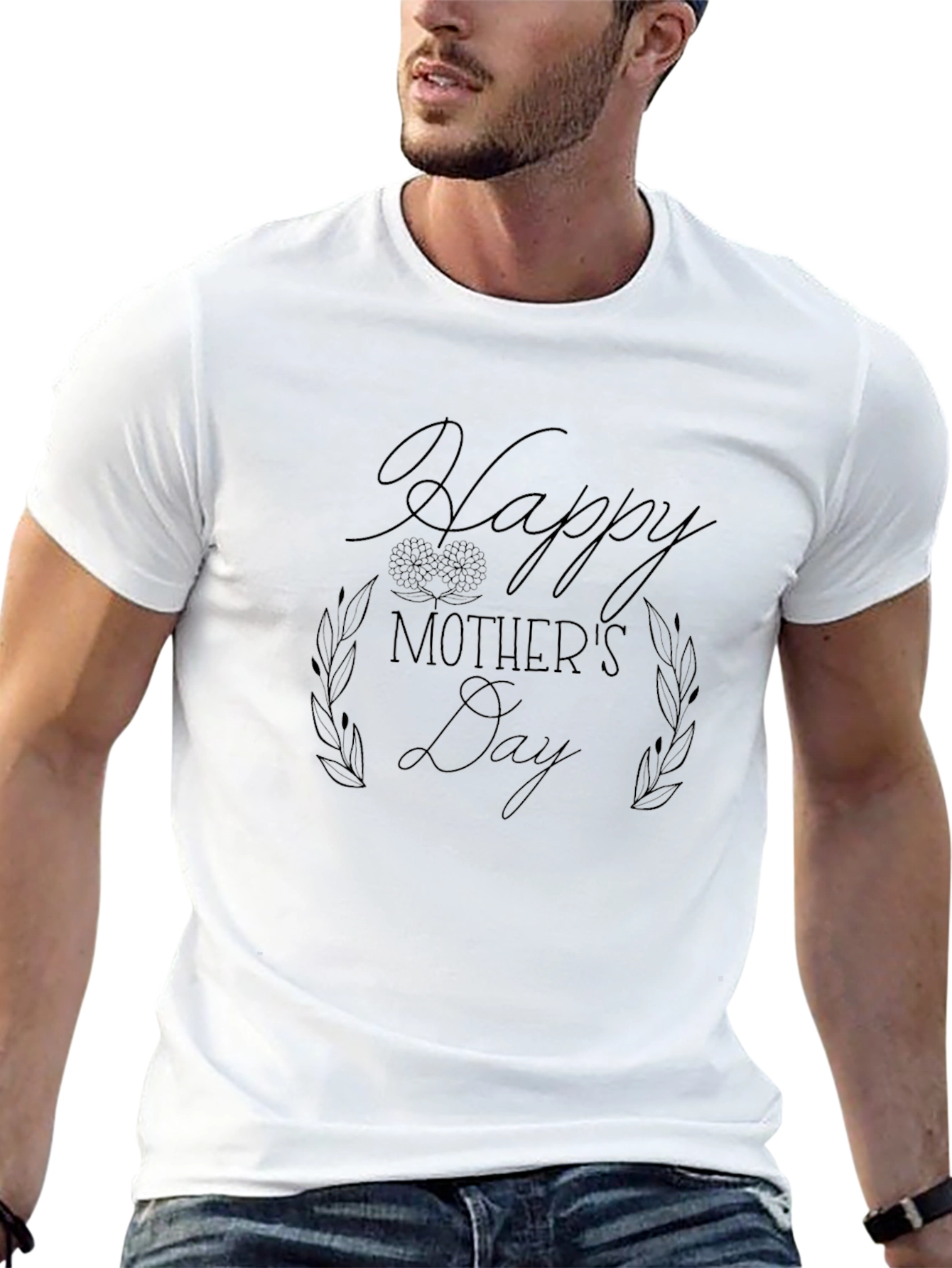 Happy Mothers Day Graphic Tee - Black