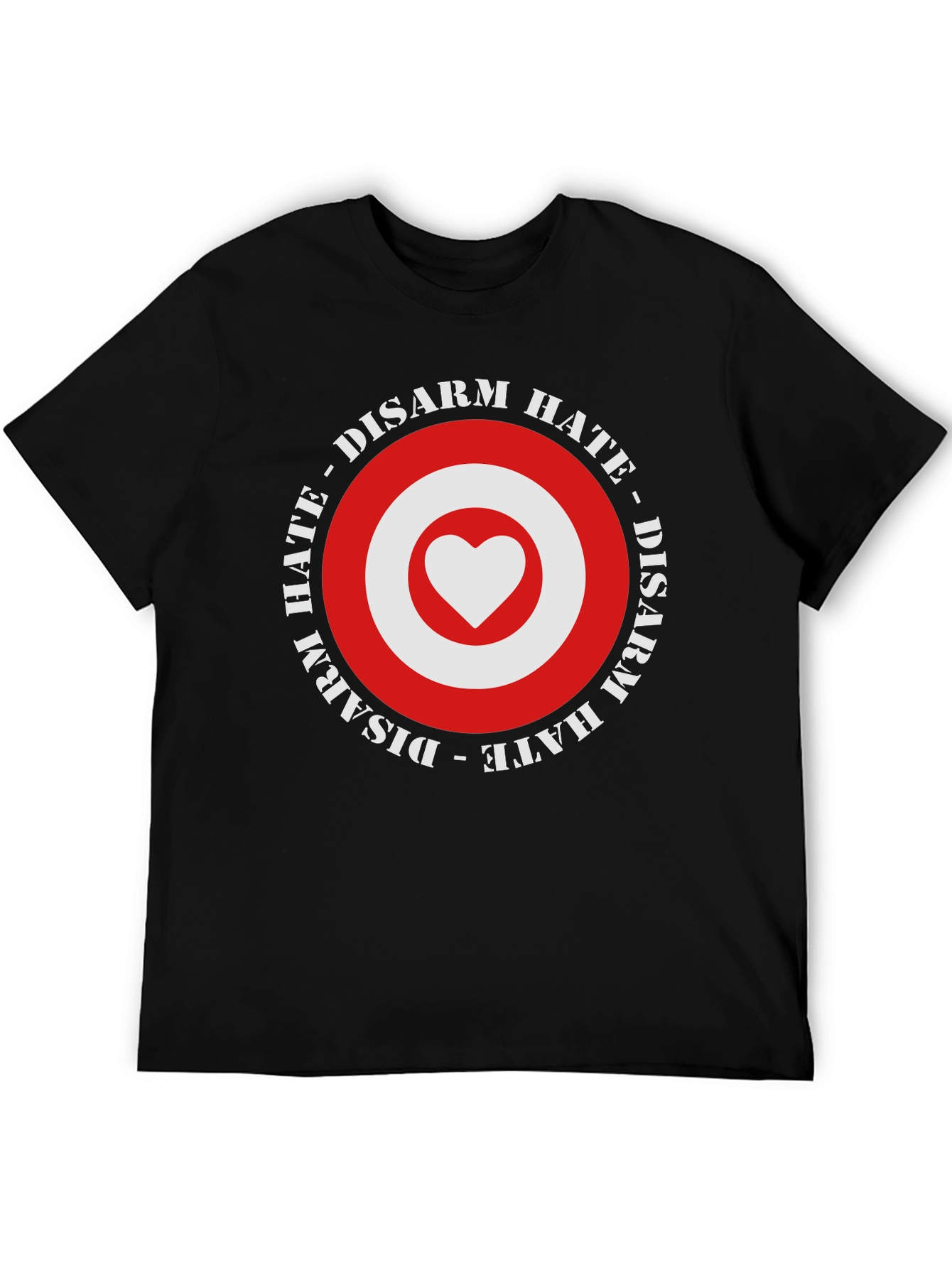 Disarm Hate Heart Target T-Shirt - Black