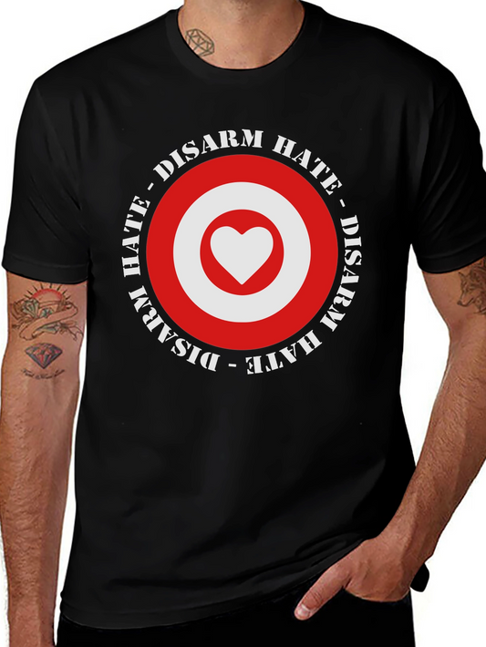 Disarm Hate Heart Target T-Shirt - Black
