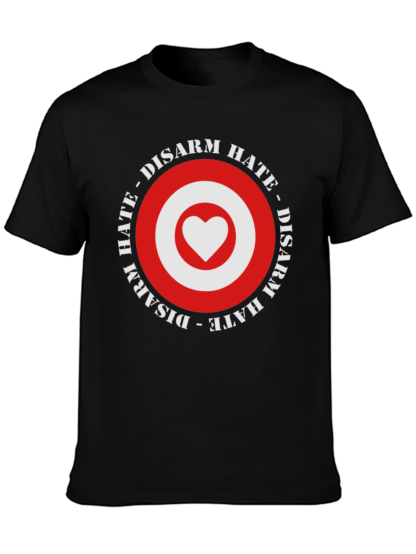 Disarm Hate Heart Target T-Shirt - Black