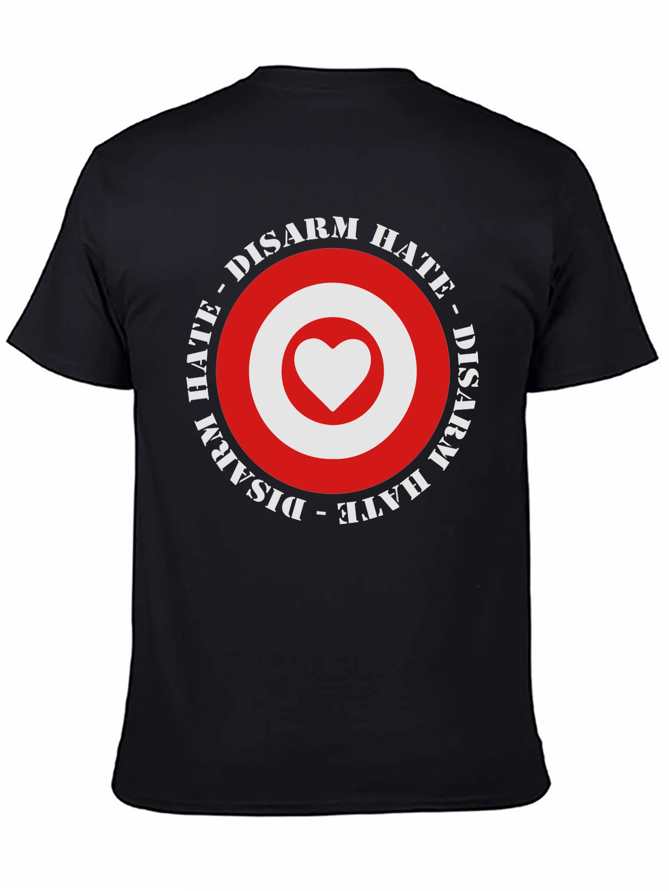 Disarm Hate Heart Target T-Shirt - Black